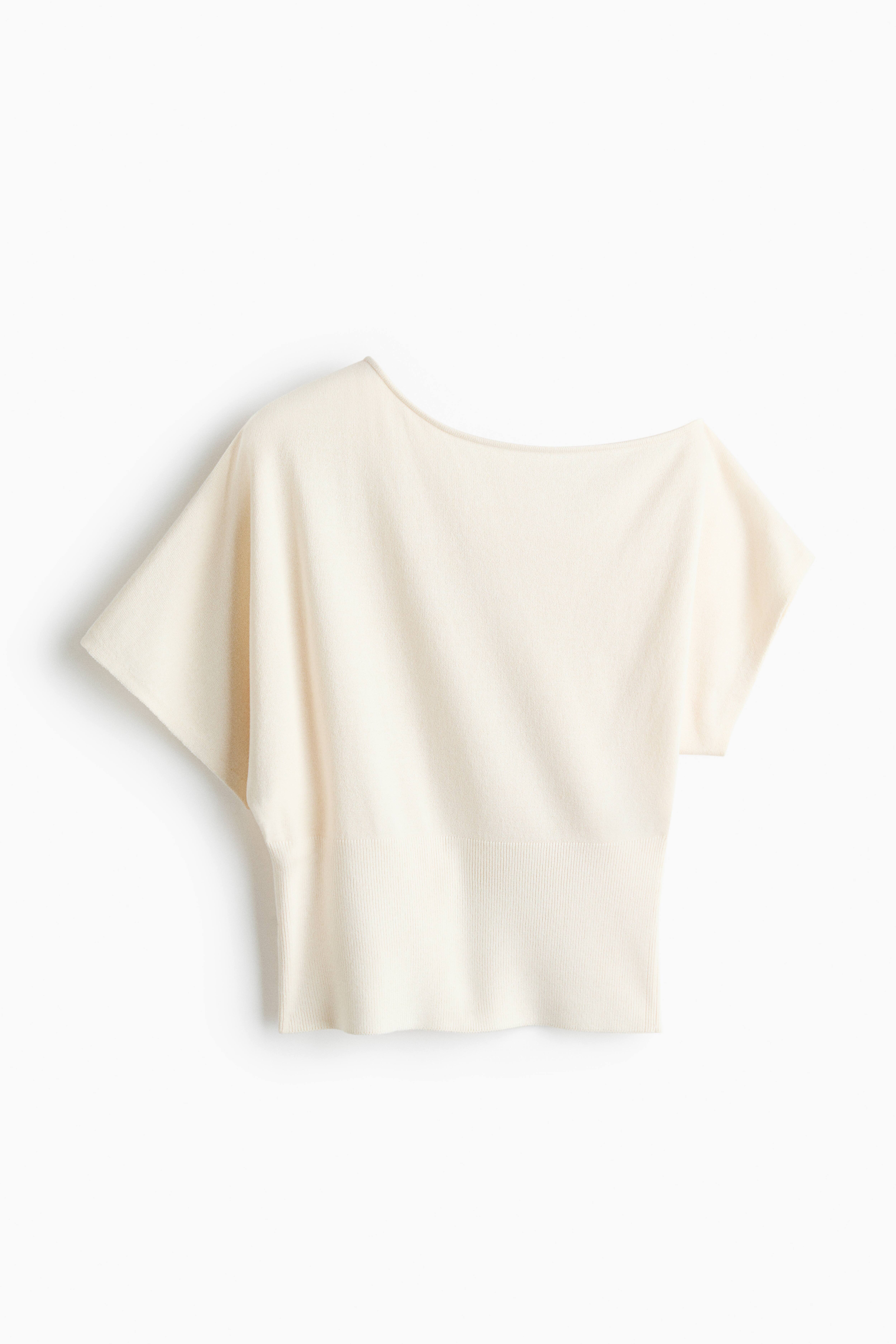 Fine-Knit One-Shoulder Top