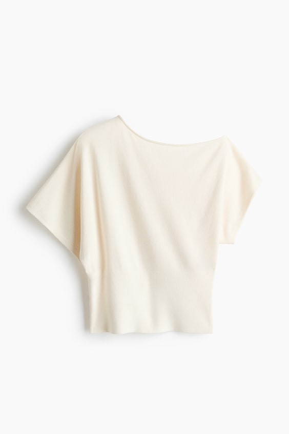 Fine-Knit One-Shoulder Top