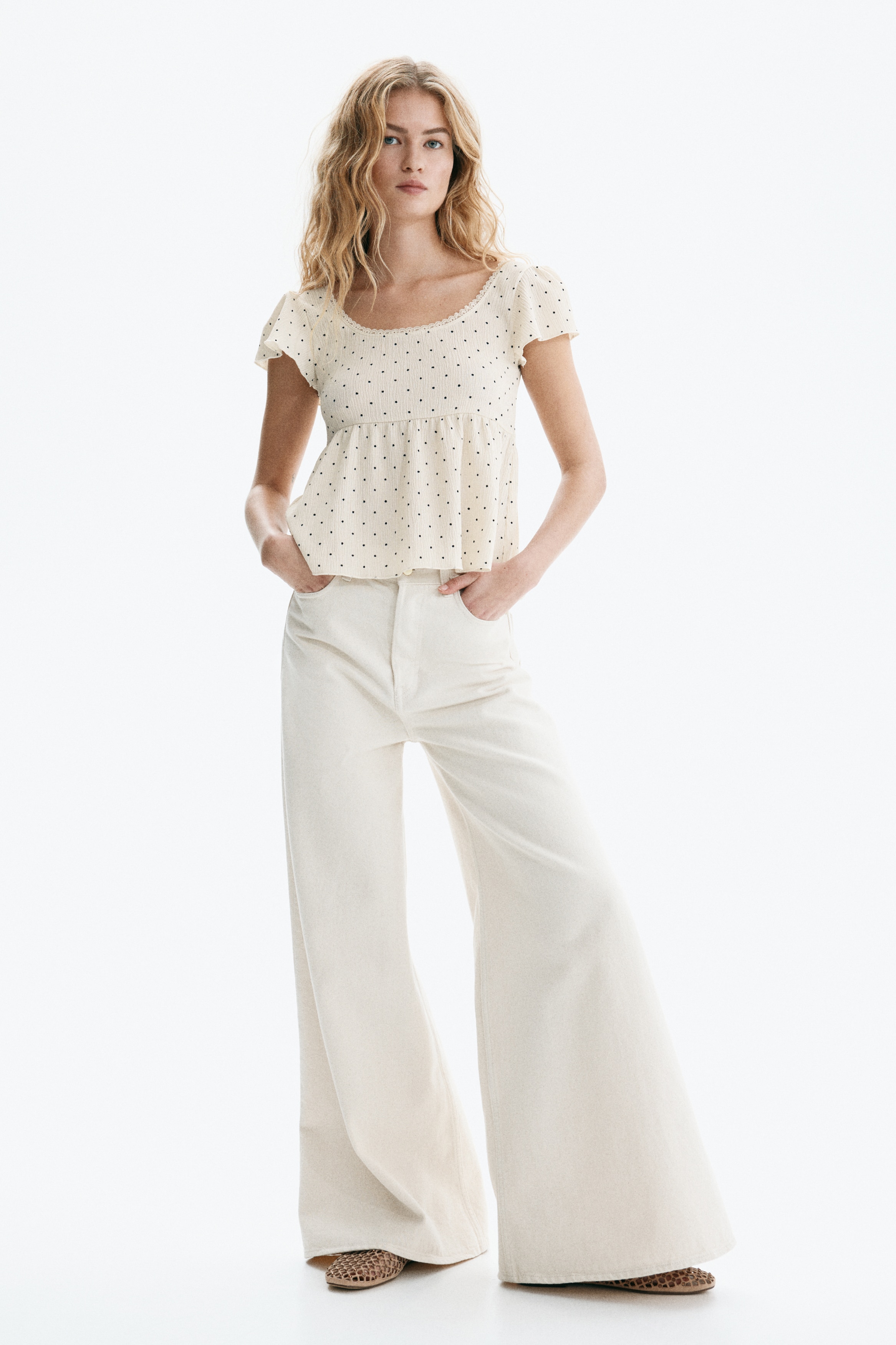 Textured jersey top
