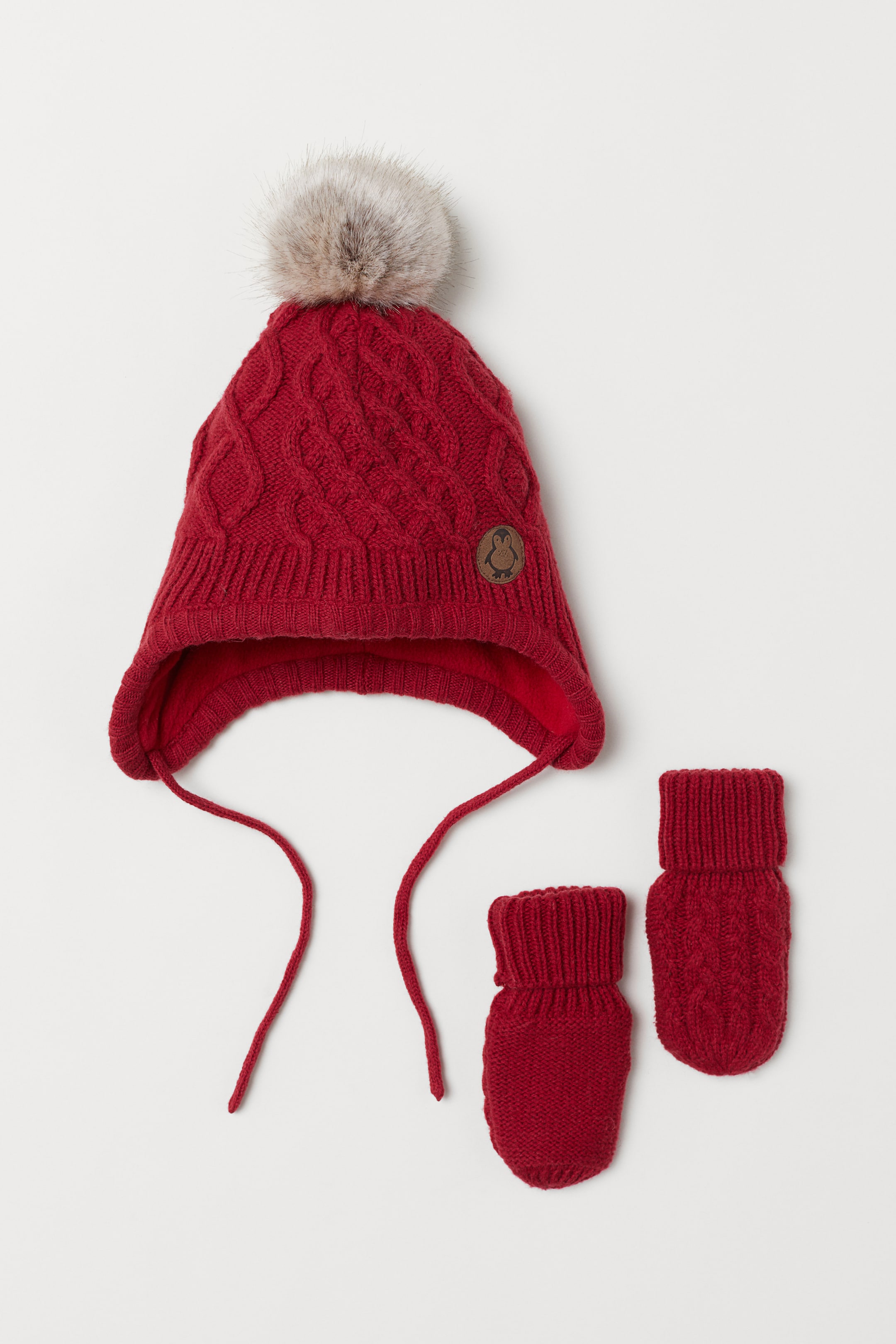 Grotere afbeelding bekijken: Muts en wanten - Rood - KINDEREN | H&M NL 1