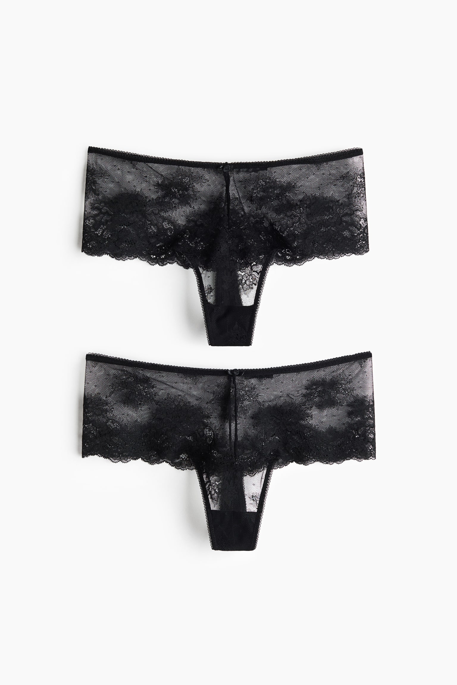 Set van 2 kanten slips - Thong - Zwart