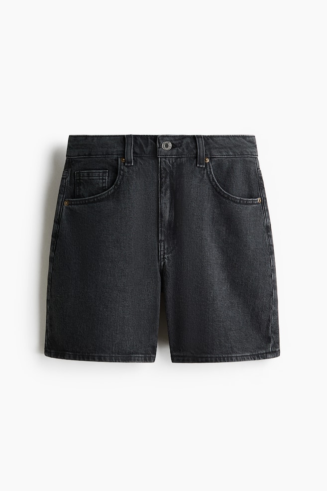 High-Waist Denim Shorts - Dark gray/Light denim blue/Light denim blue/Dark brown/Cream/Denim blue - 1