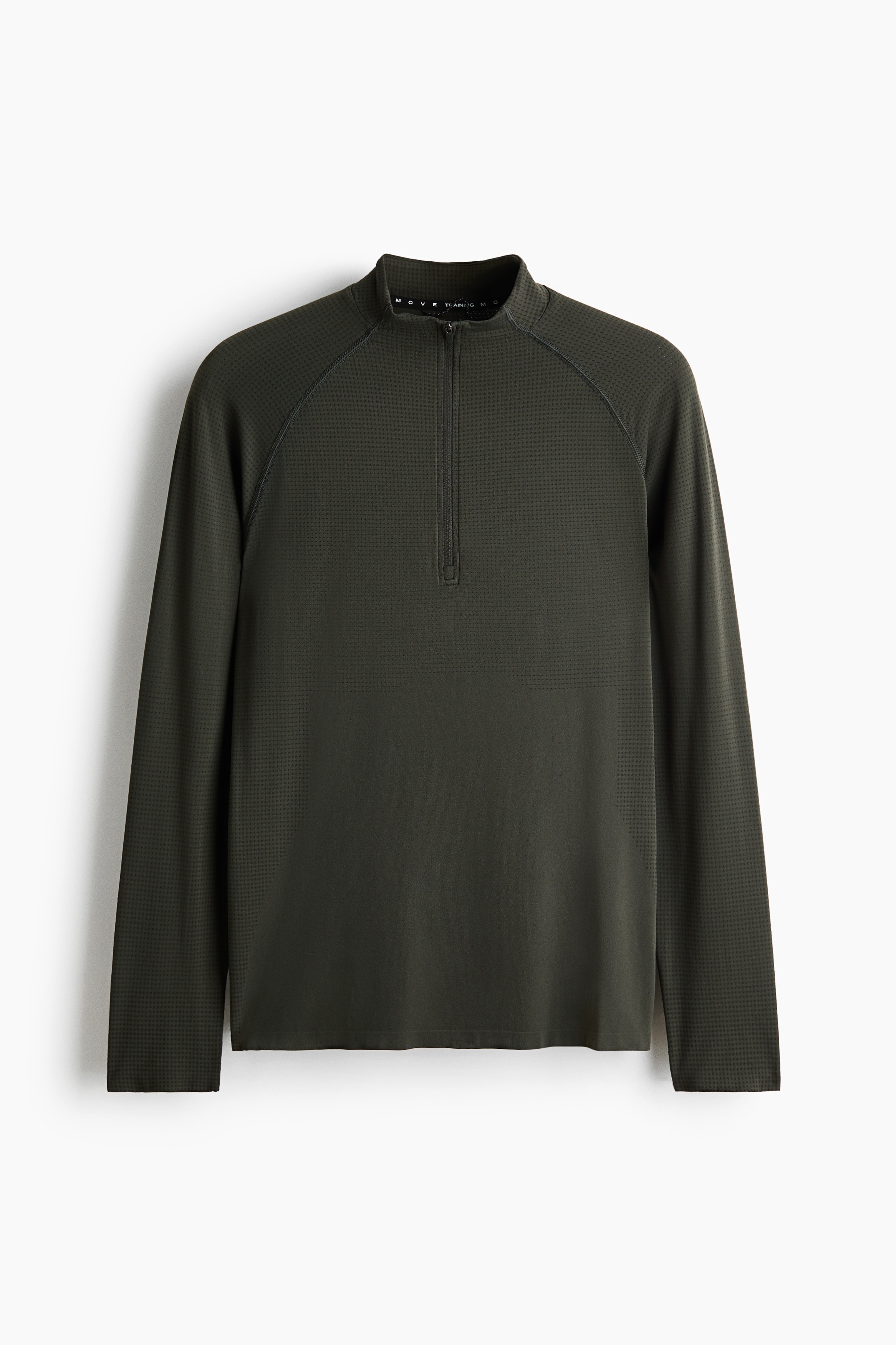 Muscle Fit Zip top sports top with DryMove™ - Dark olive/Dark blue/Brown