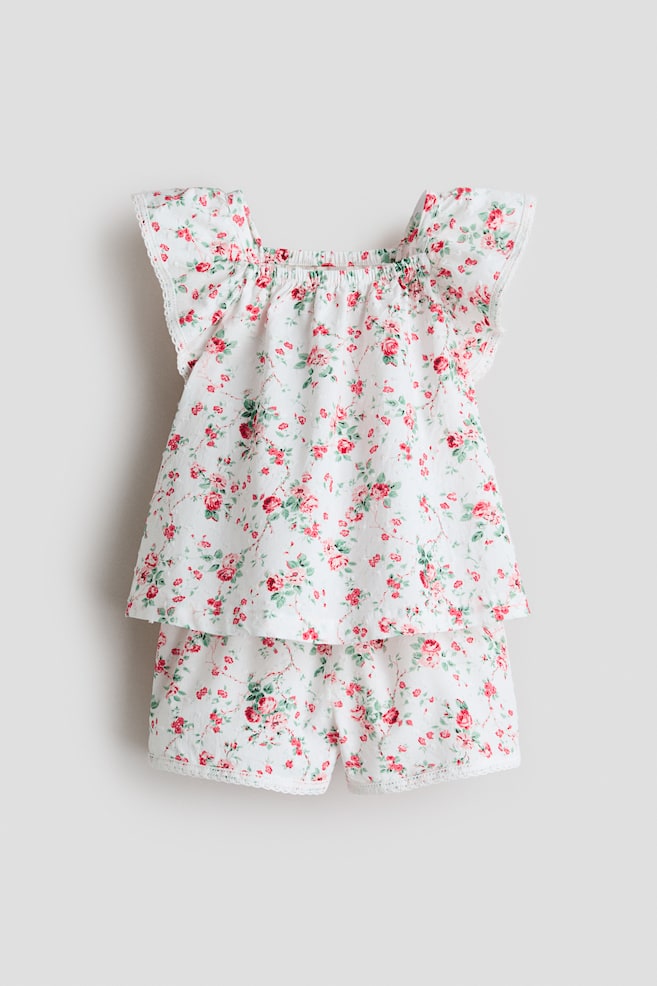 2-Piece Floral-Print Plumeti Set - White/floral/White/floral - 1