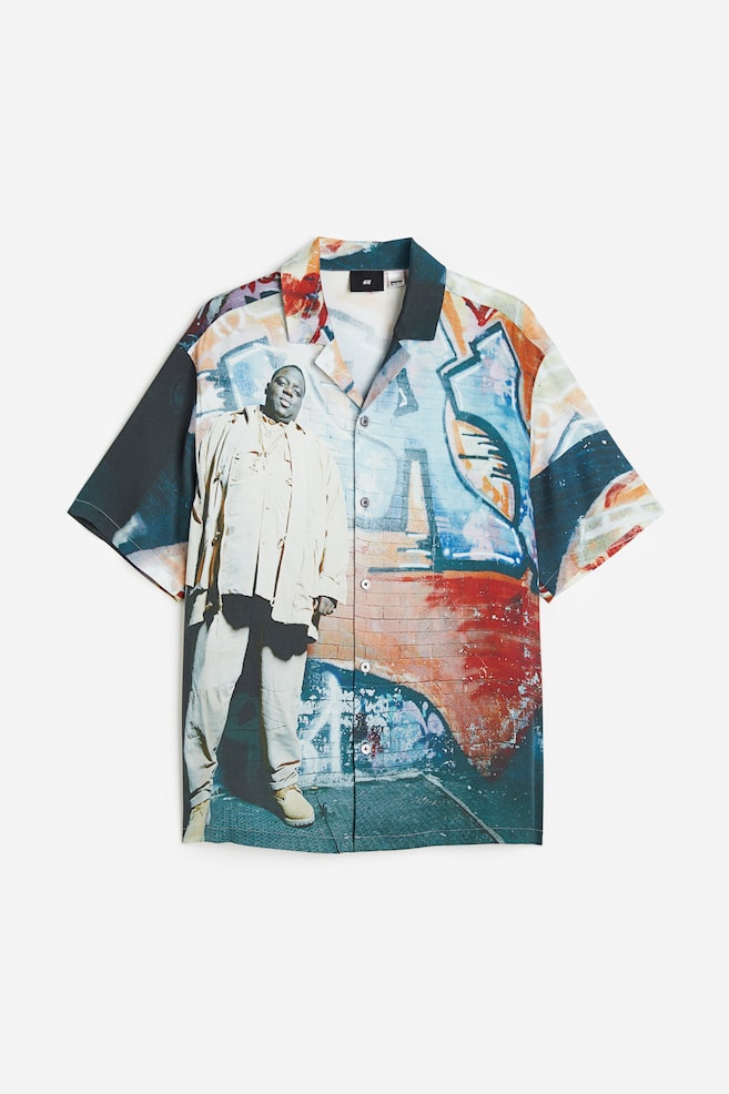 Wzorzysta koszula z krótkim rękawem Relaxed Fit - Niebieski/The Notorious B.I.G. - 2
