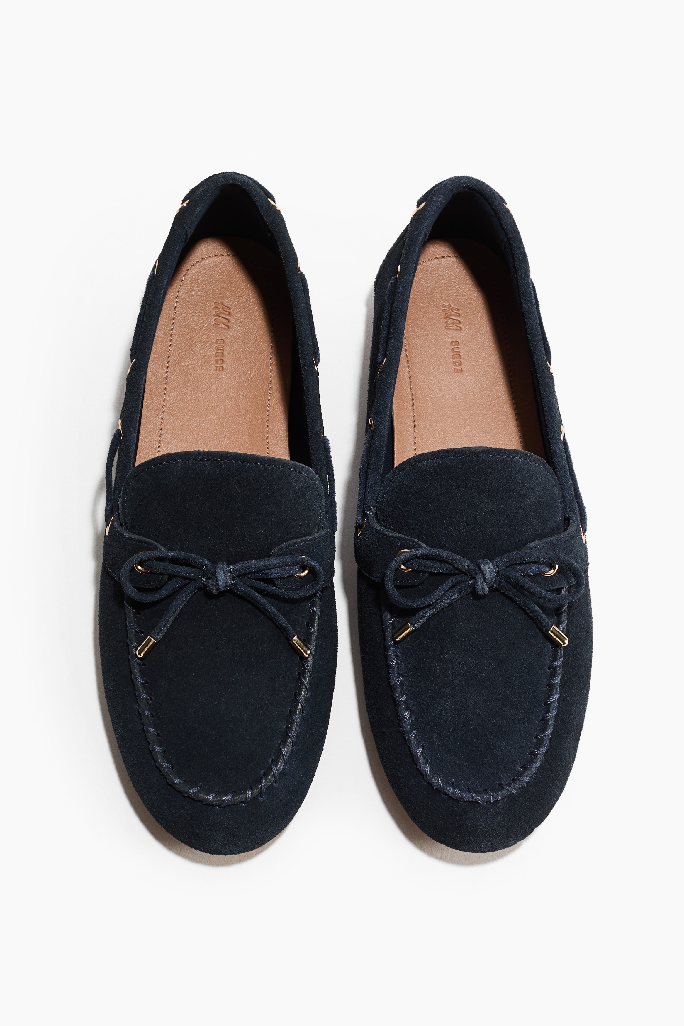 真皮帆船鞋 - 海軍藍/白色/母牛皮印花/深米色/深米色/咖啡色