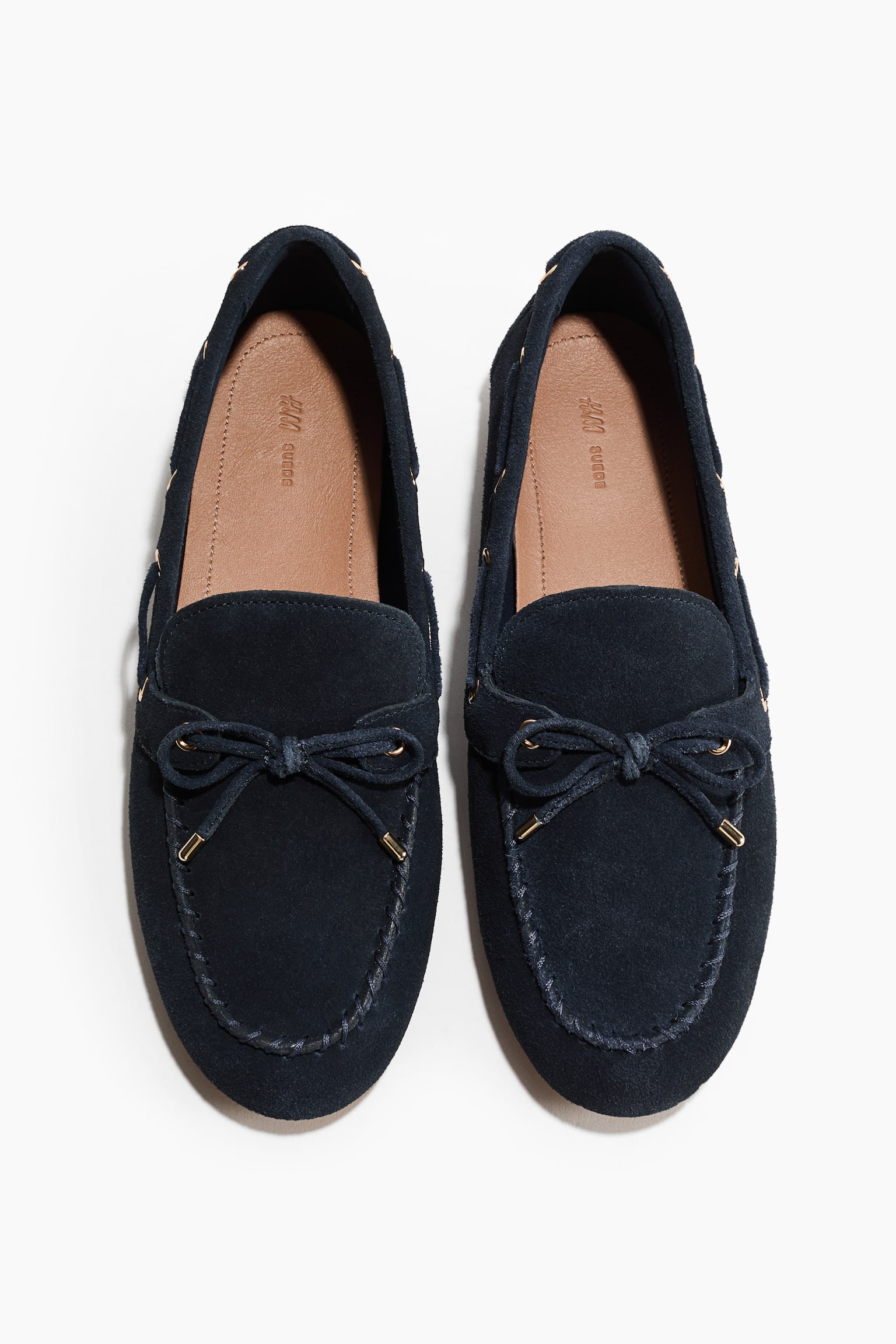 Leather deck shoes - Navy blue/White/Cowhide print/Dark beige/Dark beige - 2