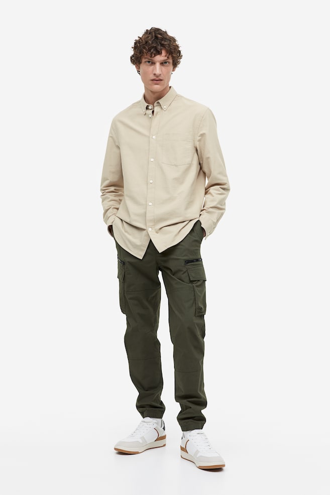 Oxfordskjorte Regular Fit - Beige/Hvid/Lyseblå/Kakigrøn/dc/dc - 4