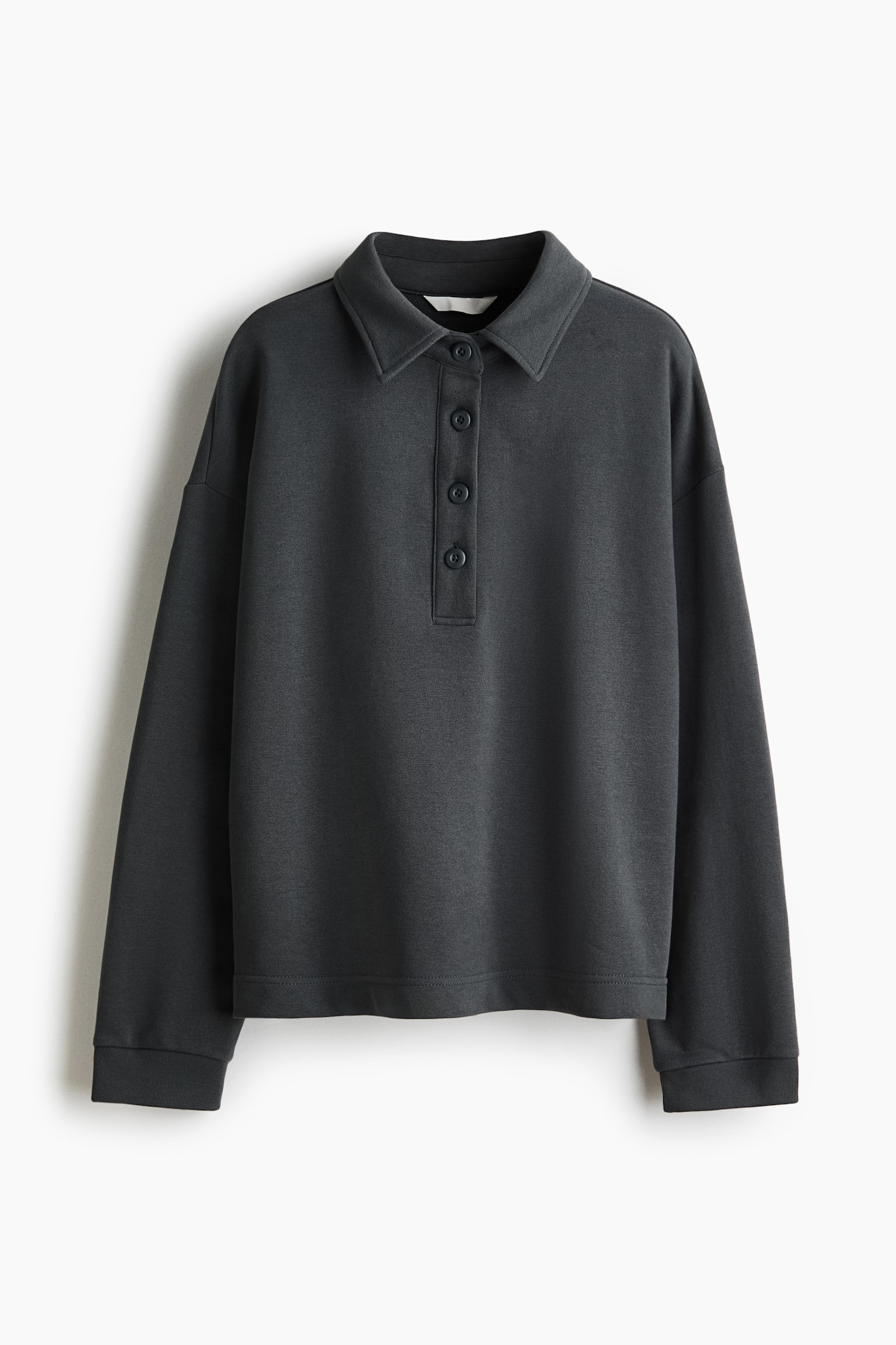 Collared sweatshirt - Dark grey/Dark dusty pink/Light grey marl/Dark brown - 2