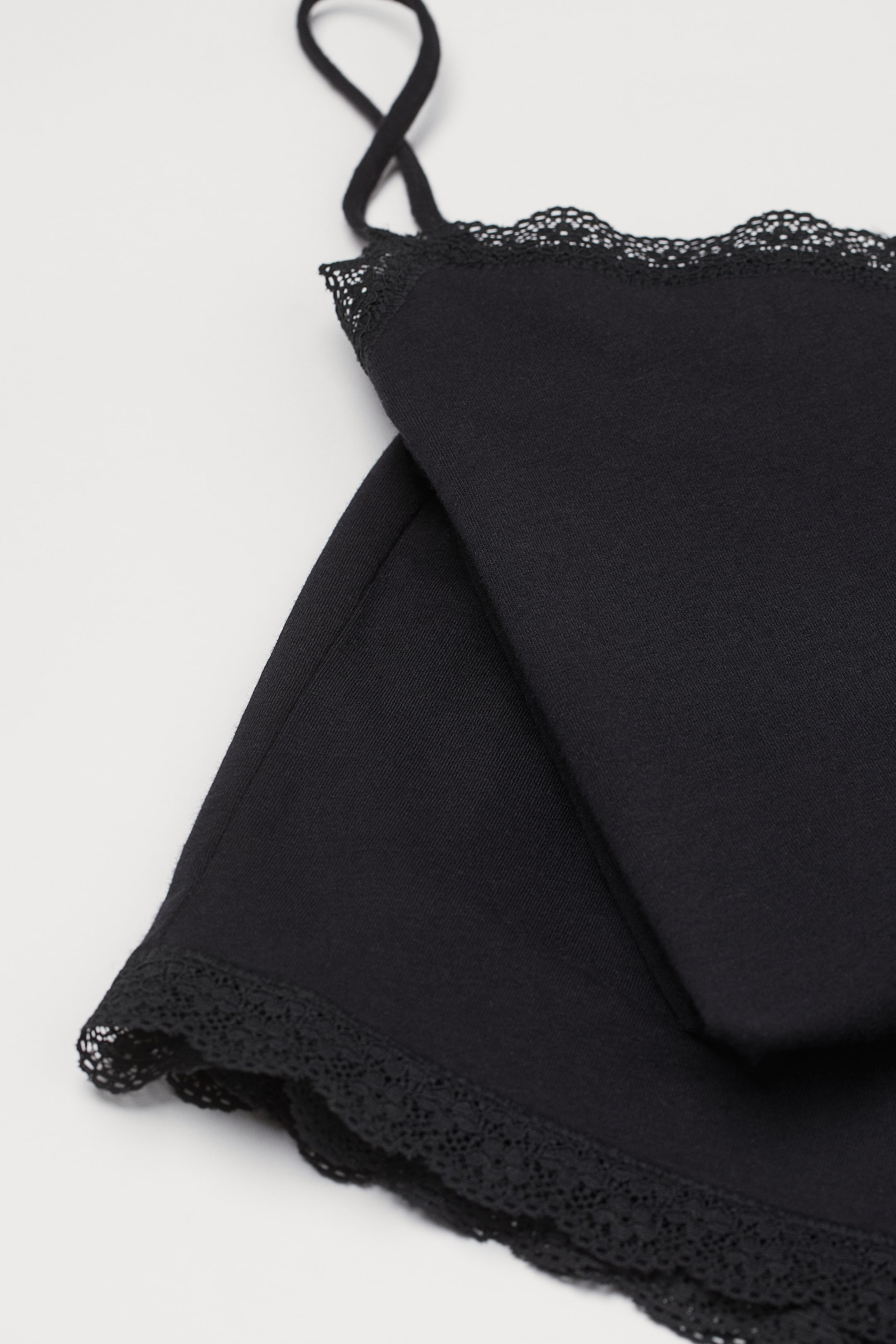 View larger image: Pyjama strappy top and shorts - Black - Ladies | H&M IN 2