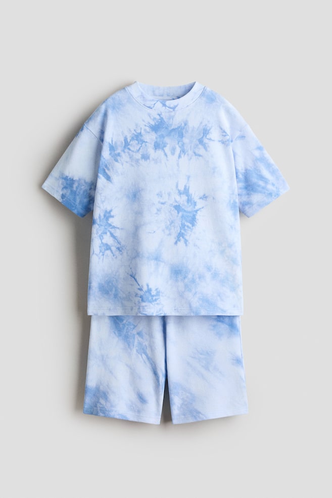 2-Piece Tie-Dye Cotton Set - Blue/light blue - 1