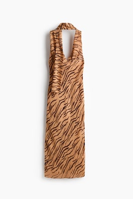 Midiklänning med scarfkrage