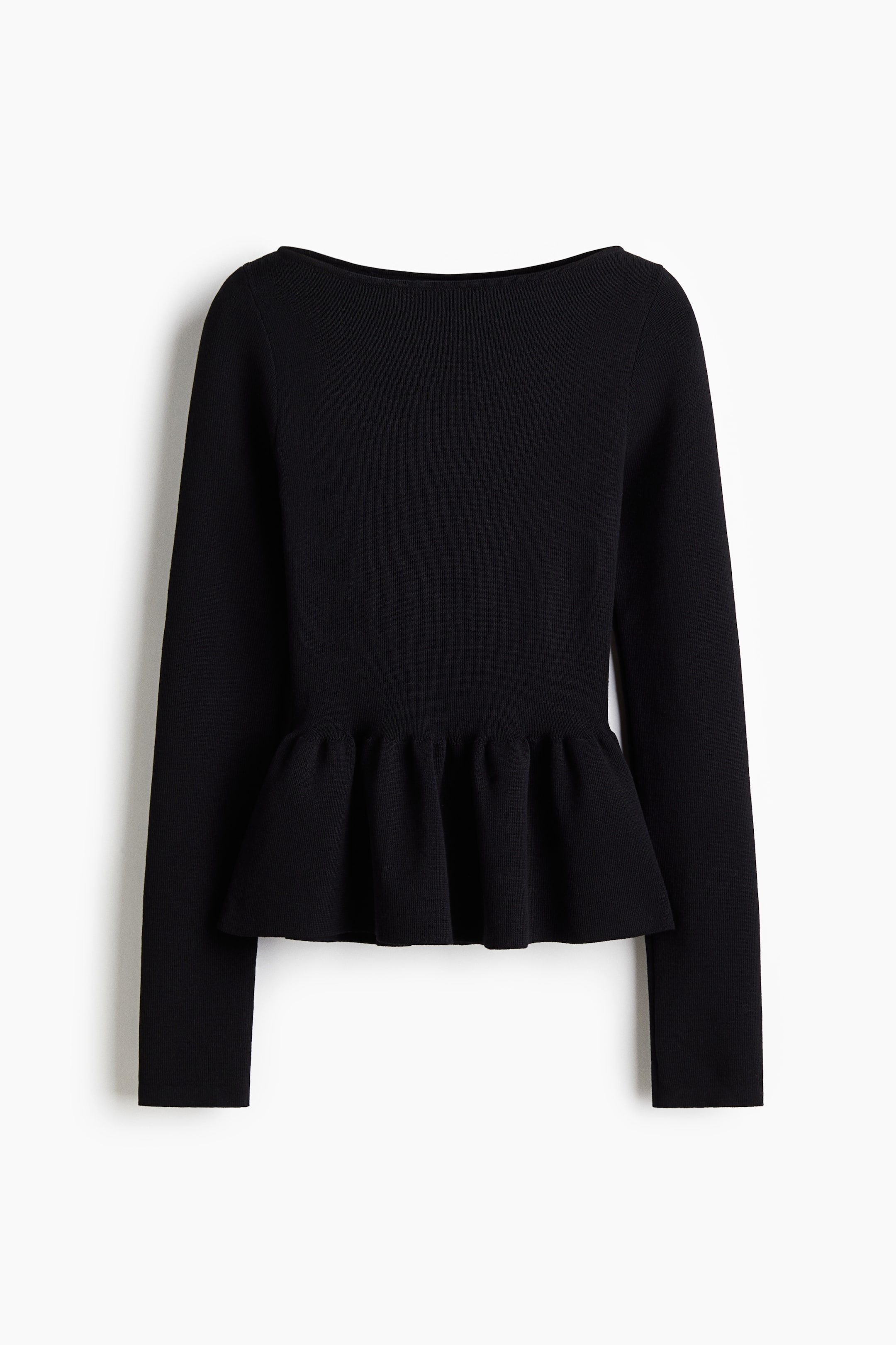 View larger image: Knitted peplum top - Black - Ladies | H&M IN 5
