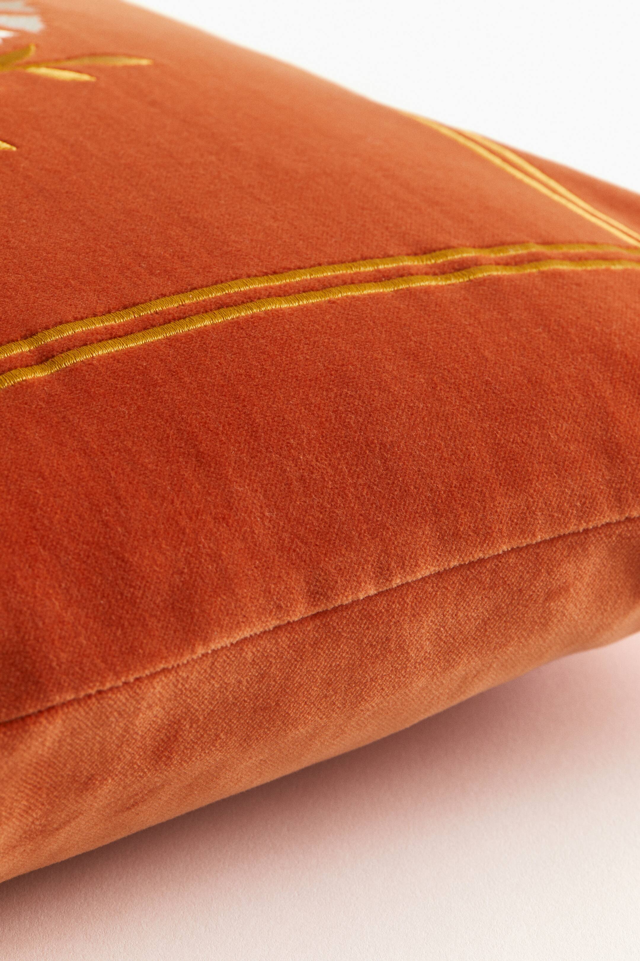 View larger image: Embroidered cushion cover - Dark orange/Flowers - Home All | H&M IN 2