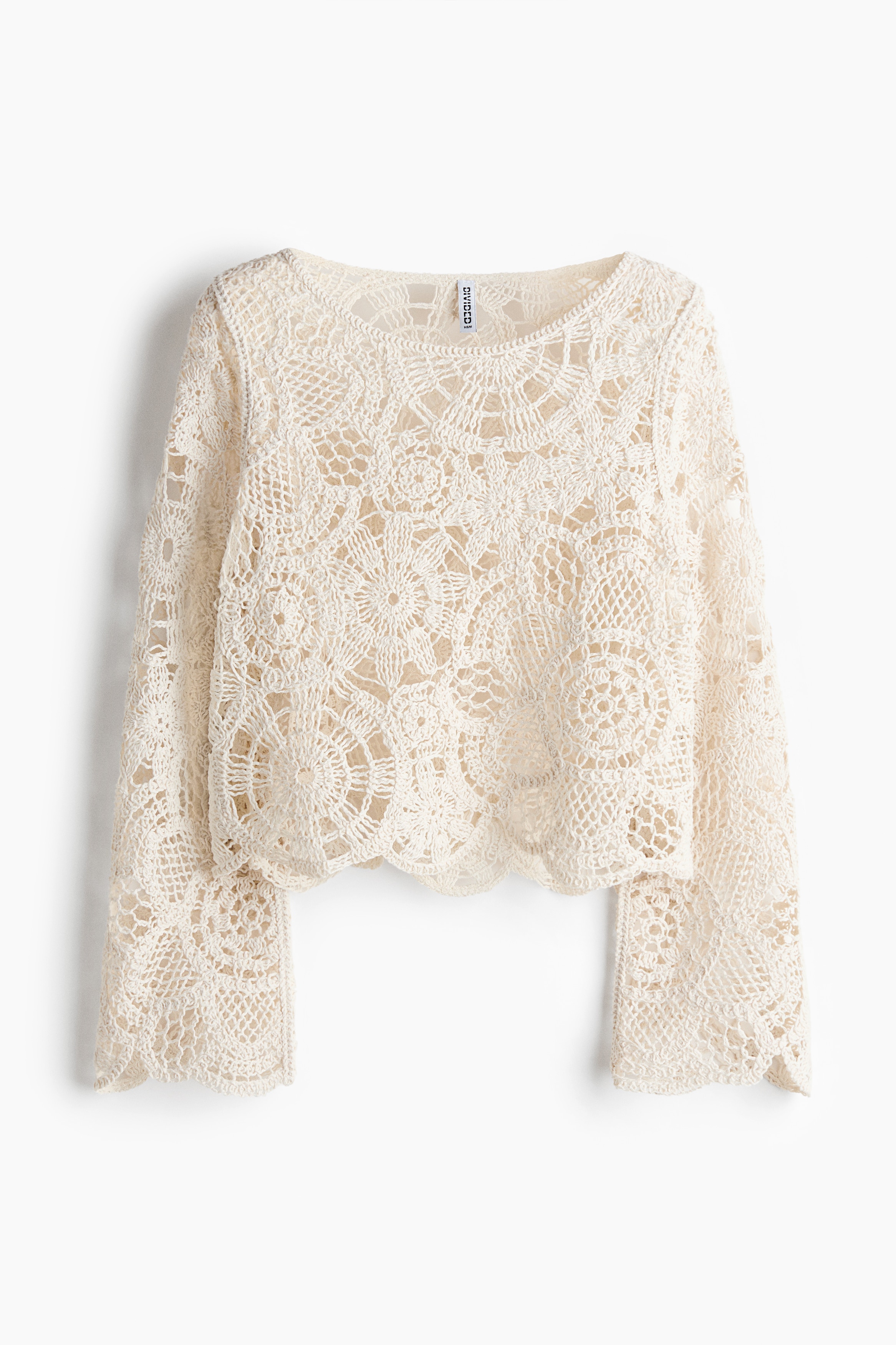 Top con apariencia de crochet - Crema
