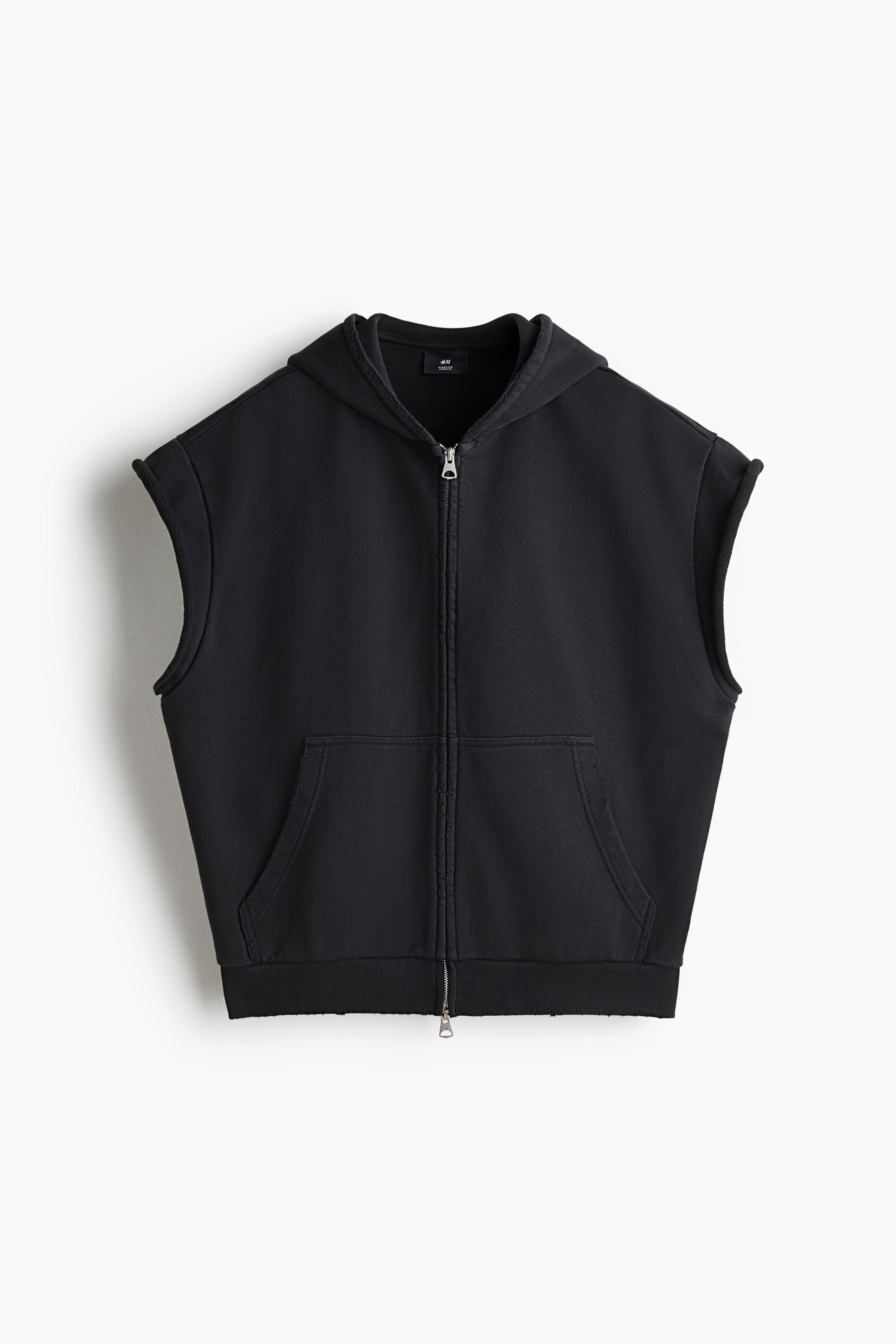 Oversized Fit Short-sleeved zip-through hoodie