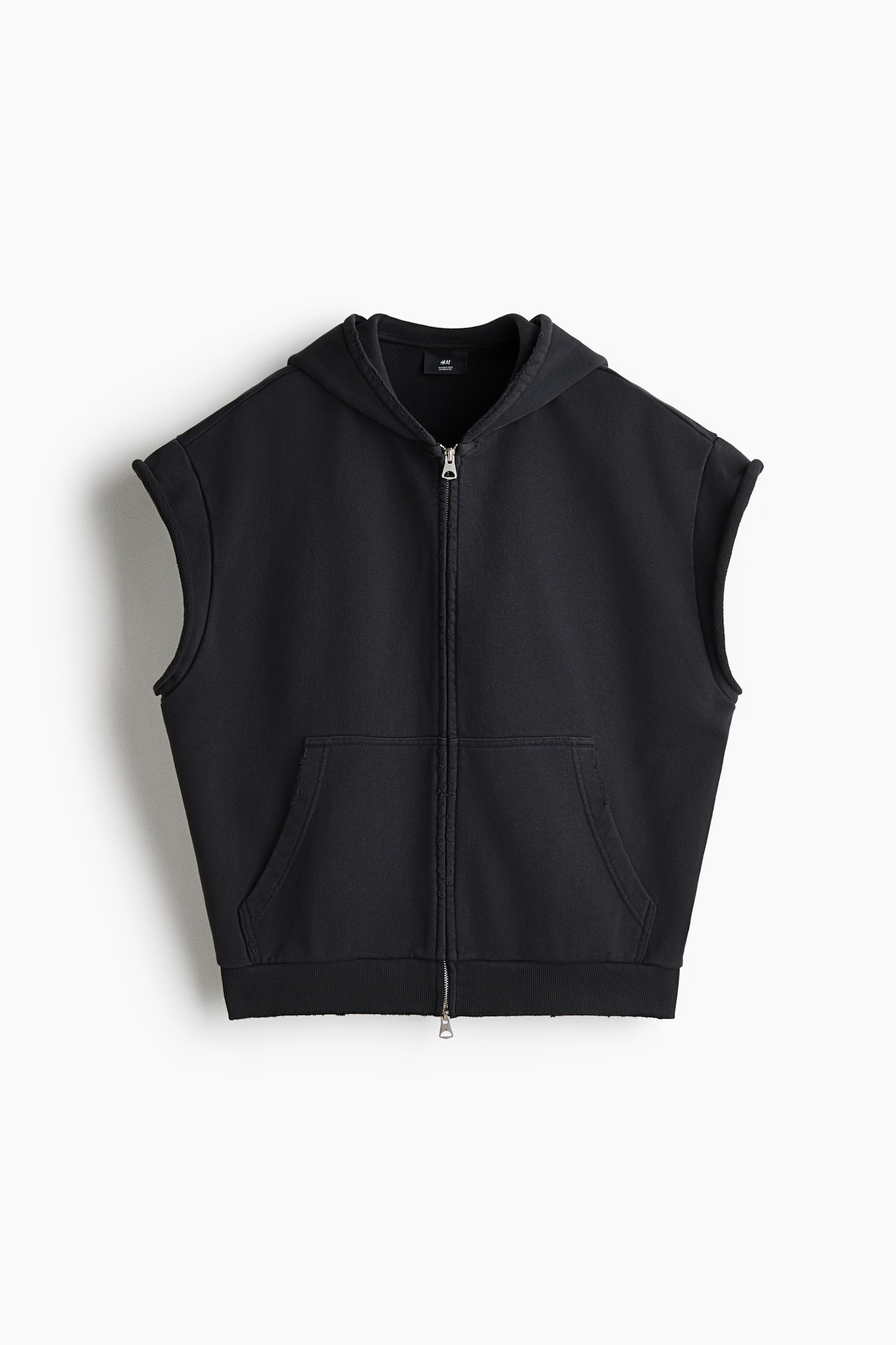 Мужская куртка H&M Oversized Short-Sleeved Hooded, цвет: Чёрный — фото 1