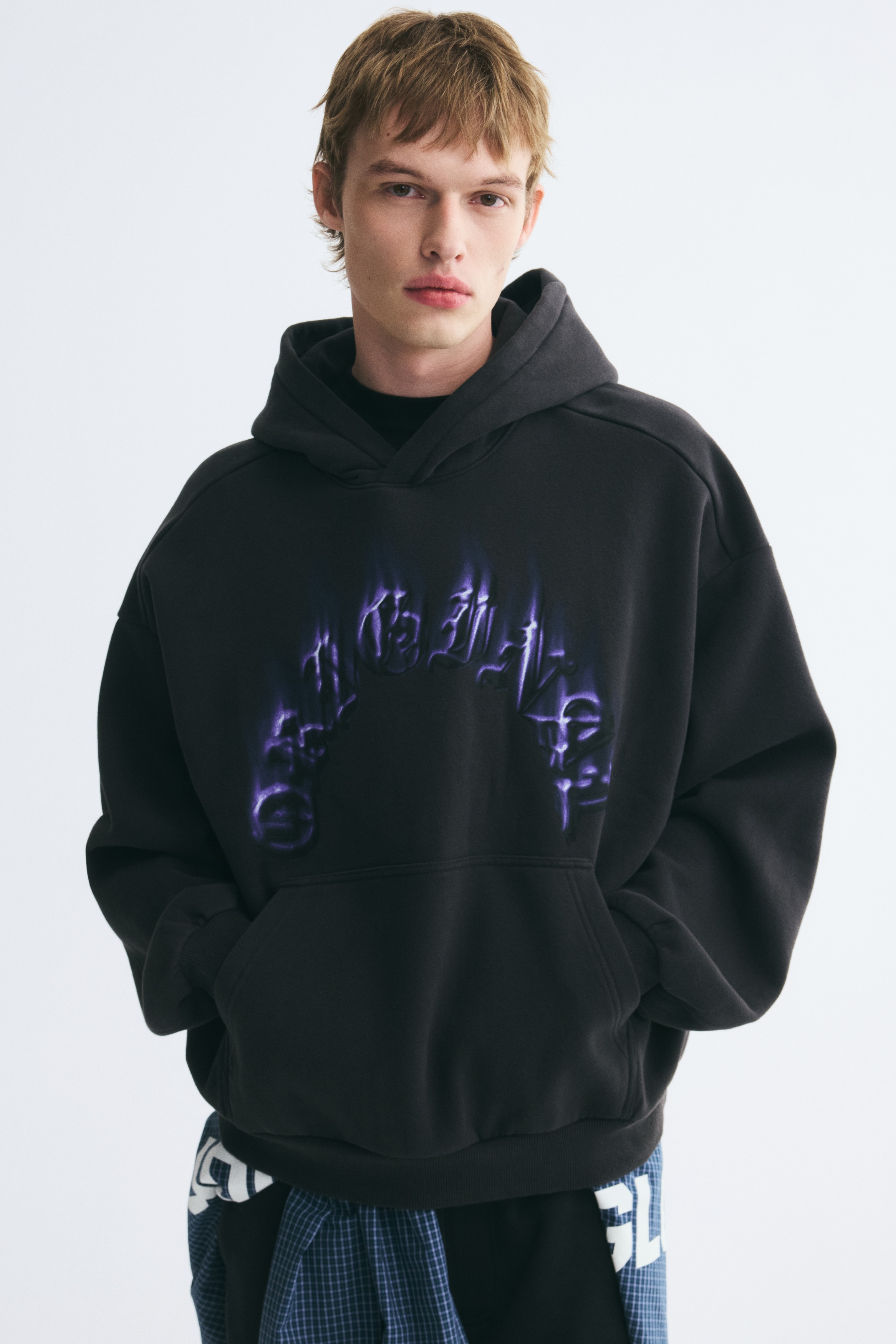 Oversized Fit Printed hoodieModel