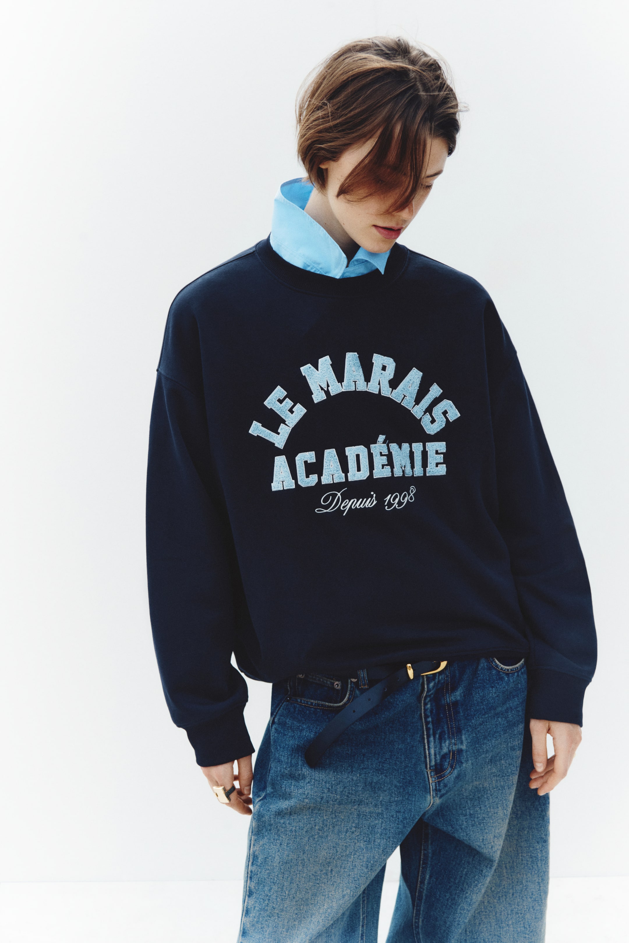 Sweatshirt with Text Motif