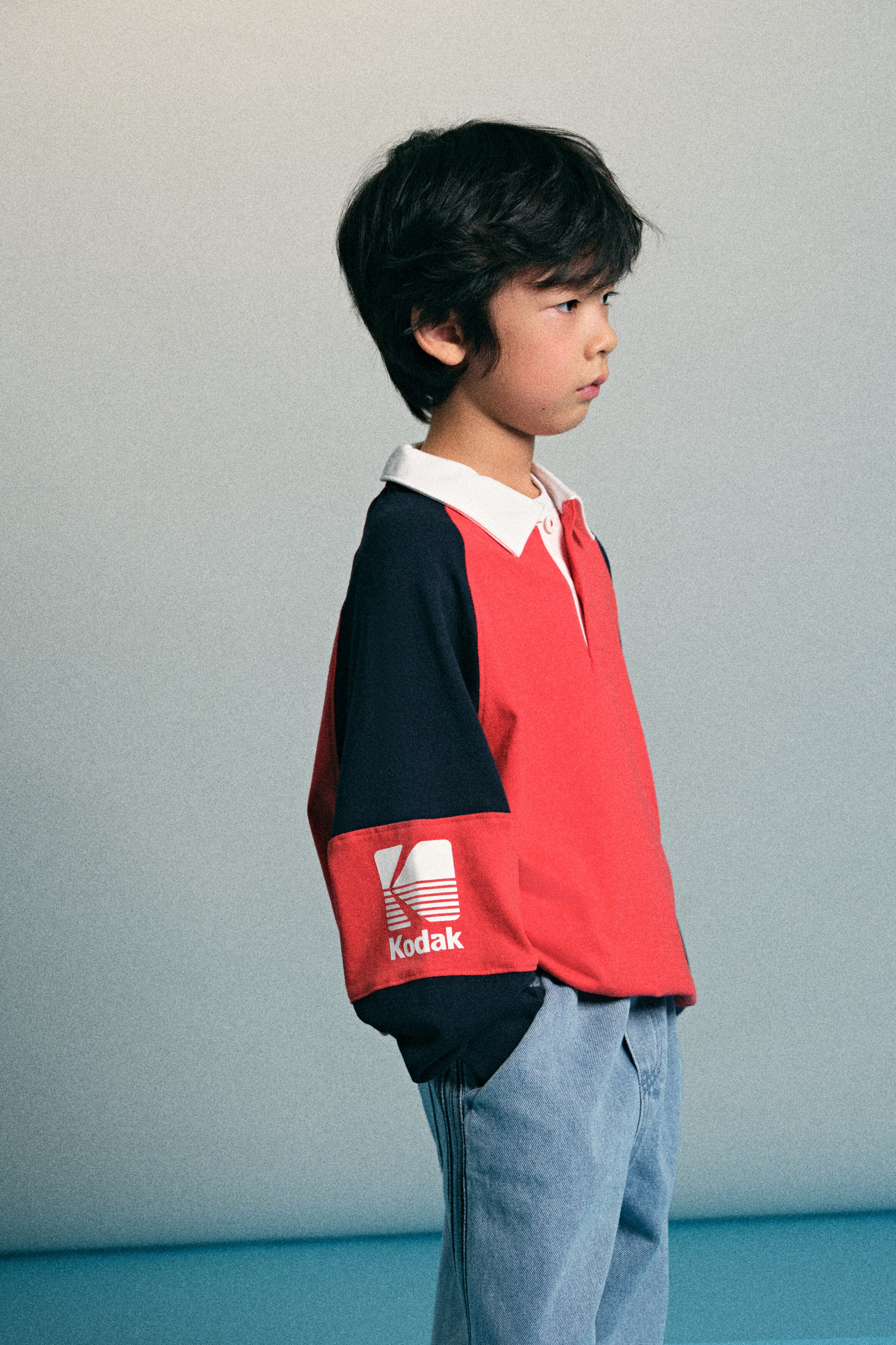 カラーブロックラガーシャツ - レッド／Kodak - Kids | H&M JP