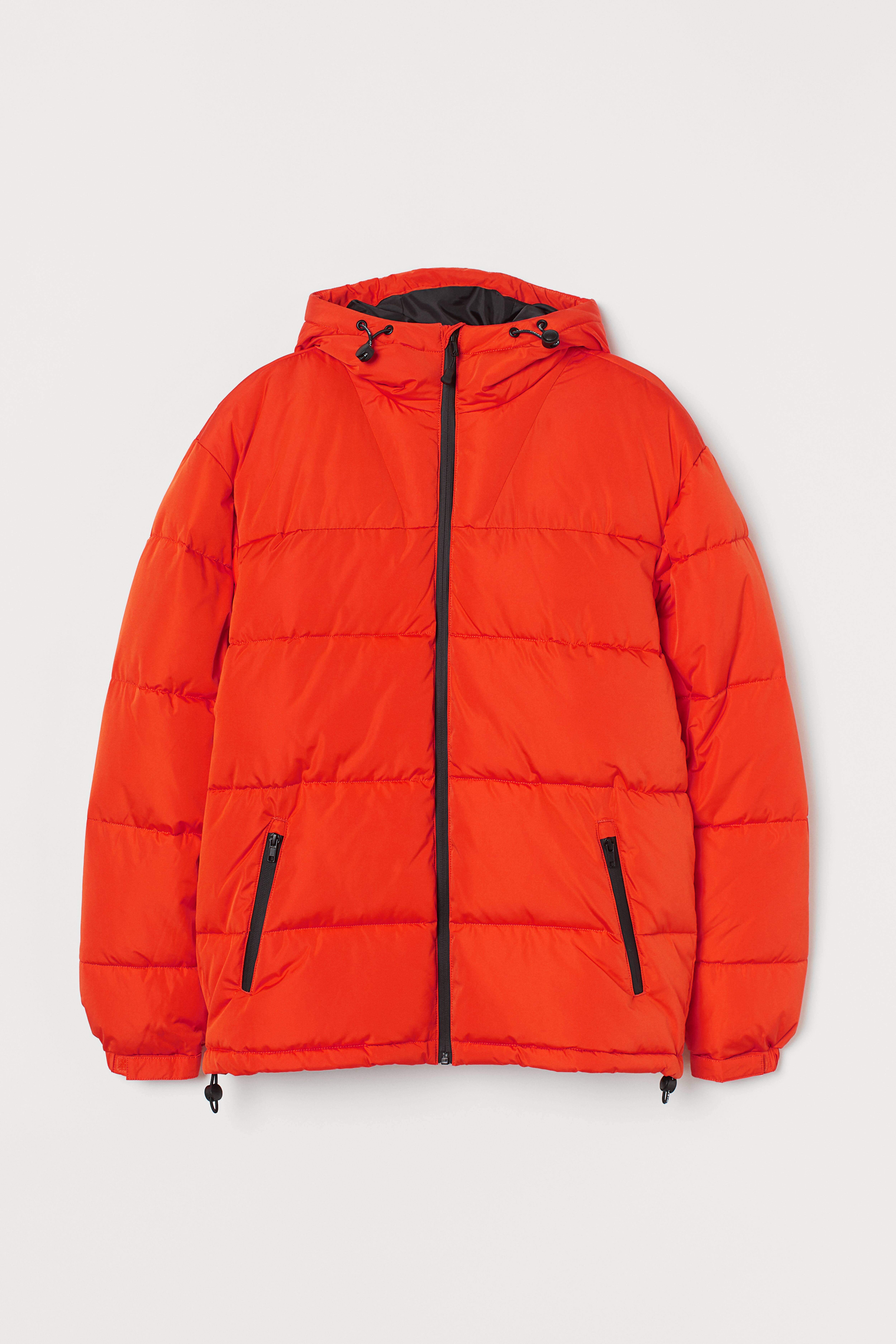 Mens puffer jacket orange best sale