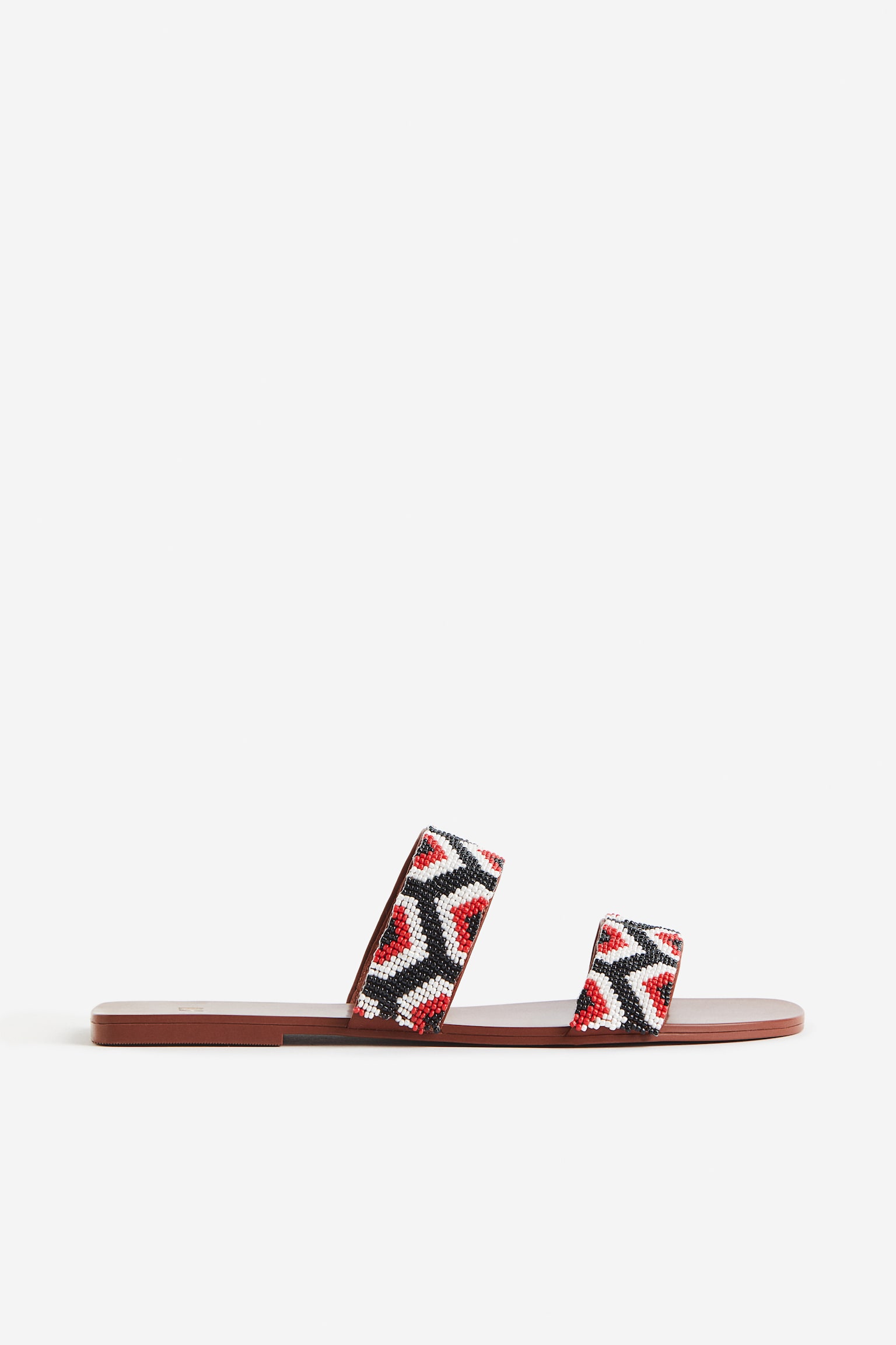 Beaded slides - Red/Patterned - 1