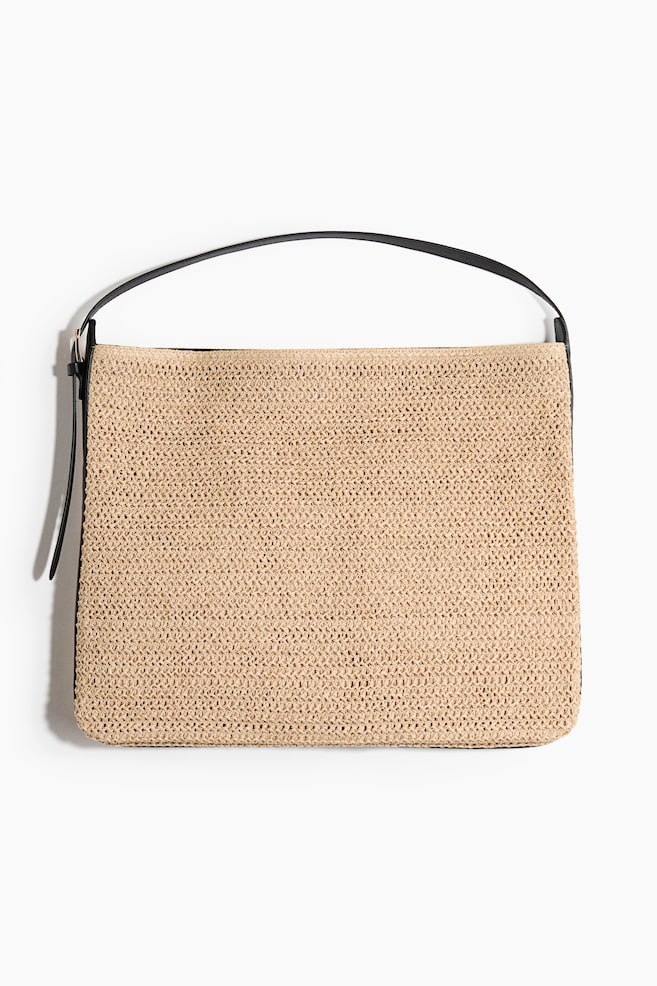 Sac porté épaule en paille - Beige - 1
