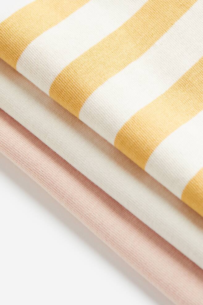 3-pack cotton T-shirts - Light pink/Light beige/Brick red/Powder beige - 3