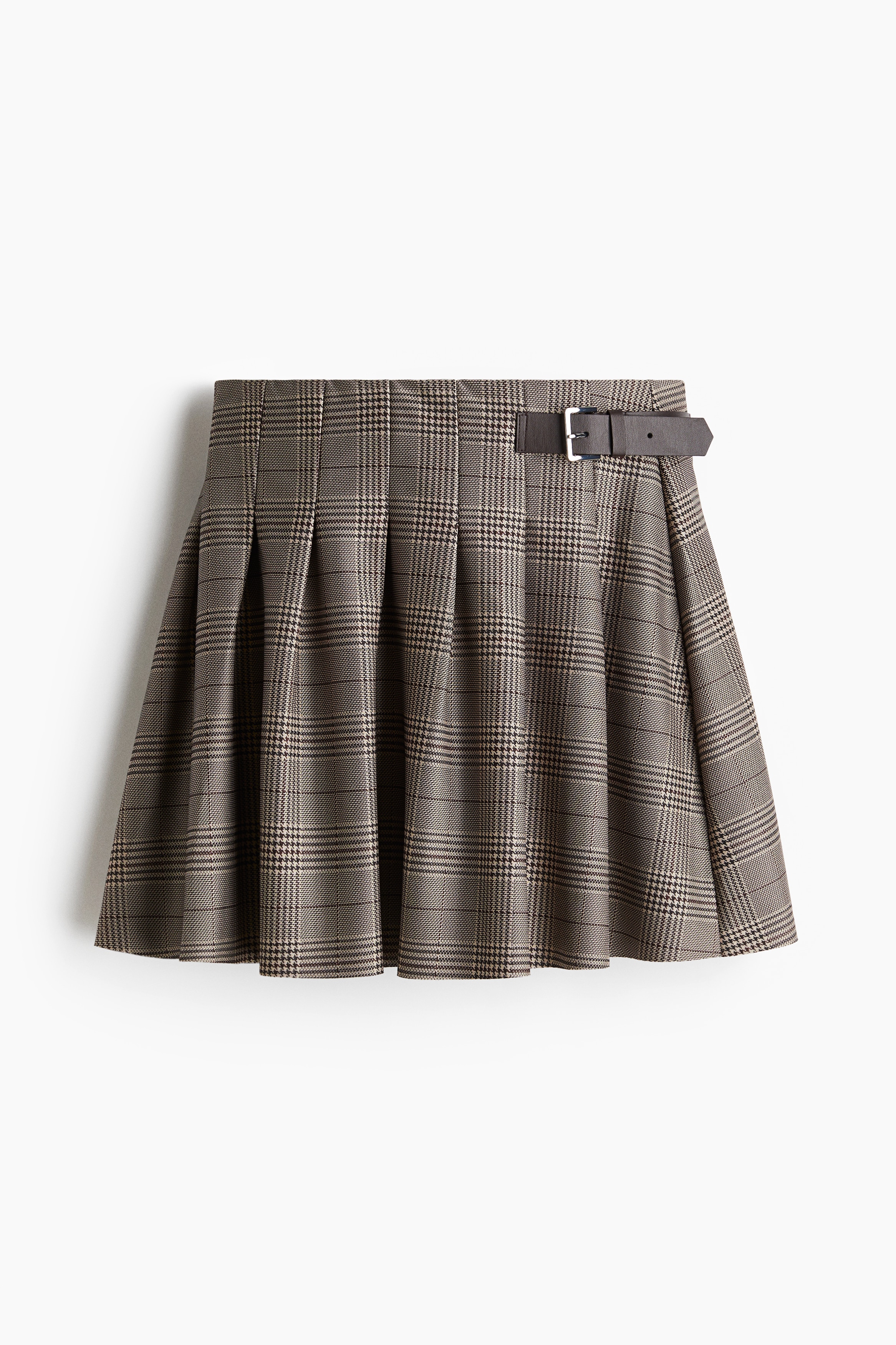 Minigonna a pieghe - Dark brown/Checked