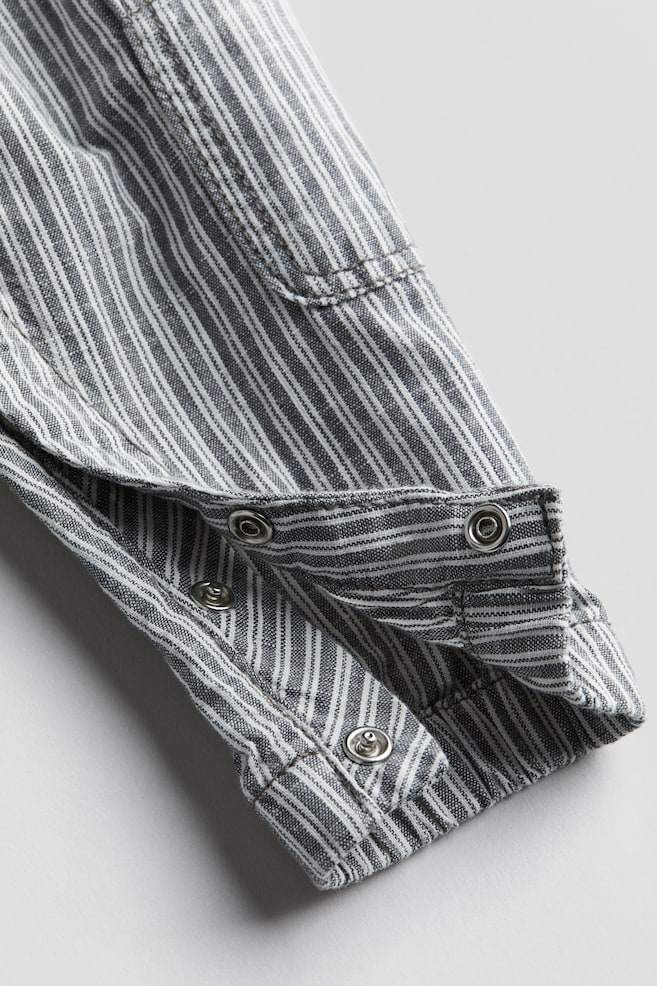 2-piece cotton set - Grey/Striped/Light beige/Striped - 2