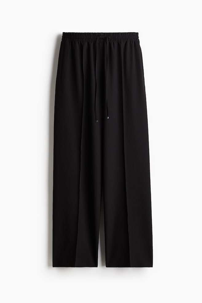 Drawstring Dress Pants - Black - 1