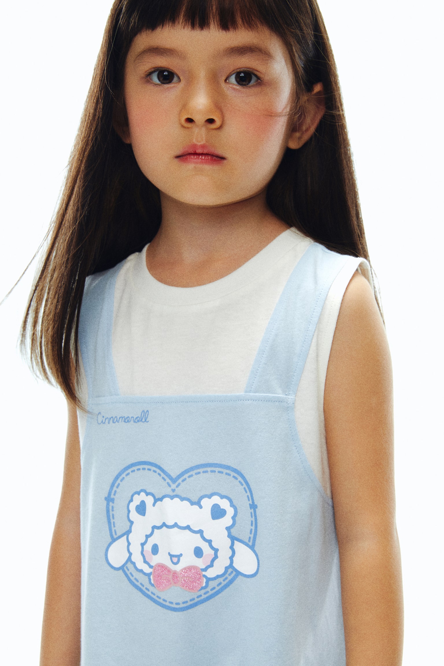 Motif-detail cotton jersey dress - 淺藍色/大耳狗喜拿/淺紫色/酷洛米 - 3