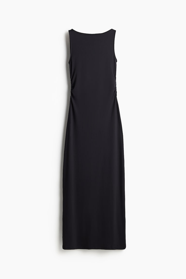 Women's Black Draped Bodycon Maxi Dress | H&M US