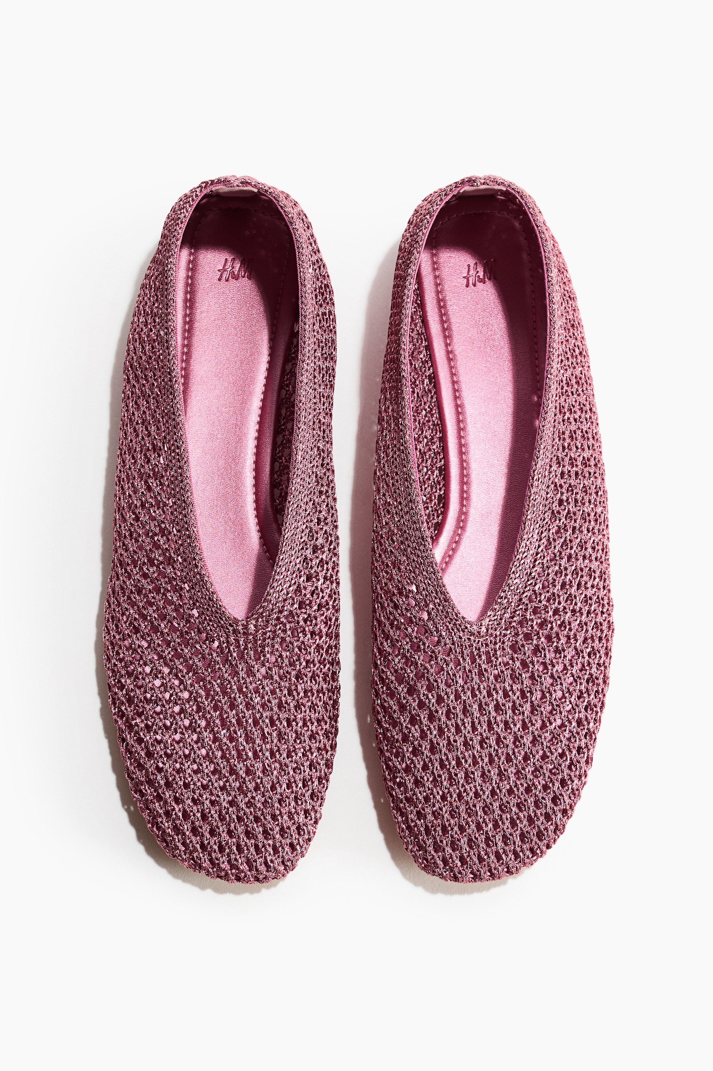 Braided ballet flats - Dark dusty pink/Dark brown
