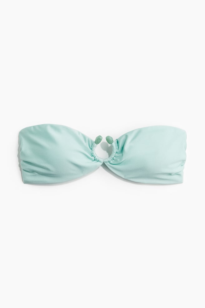 Padded bandeau bikini top - Light turquoise - 1
