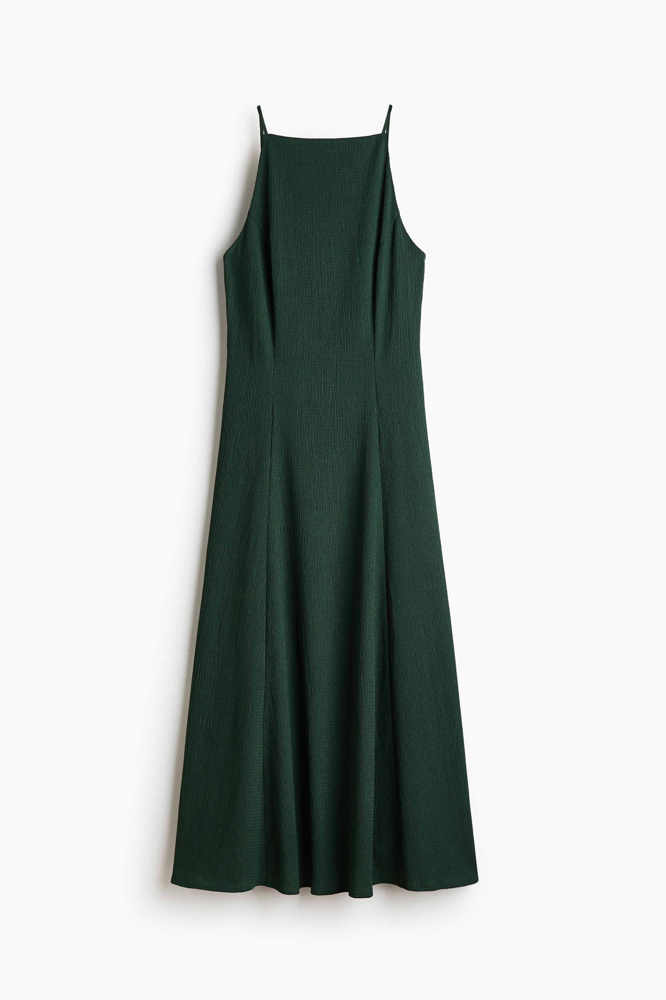 Crinkled Strappy Dress - Dark green/Dark blue