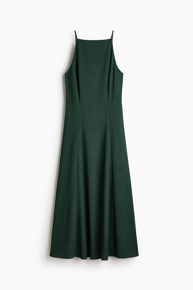 Crinkled Strappy Dress - Dark green/Dark blue - 1