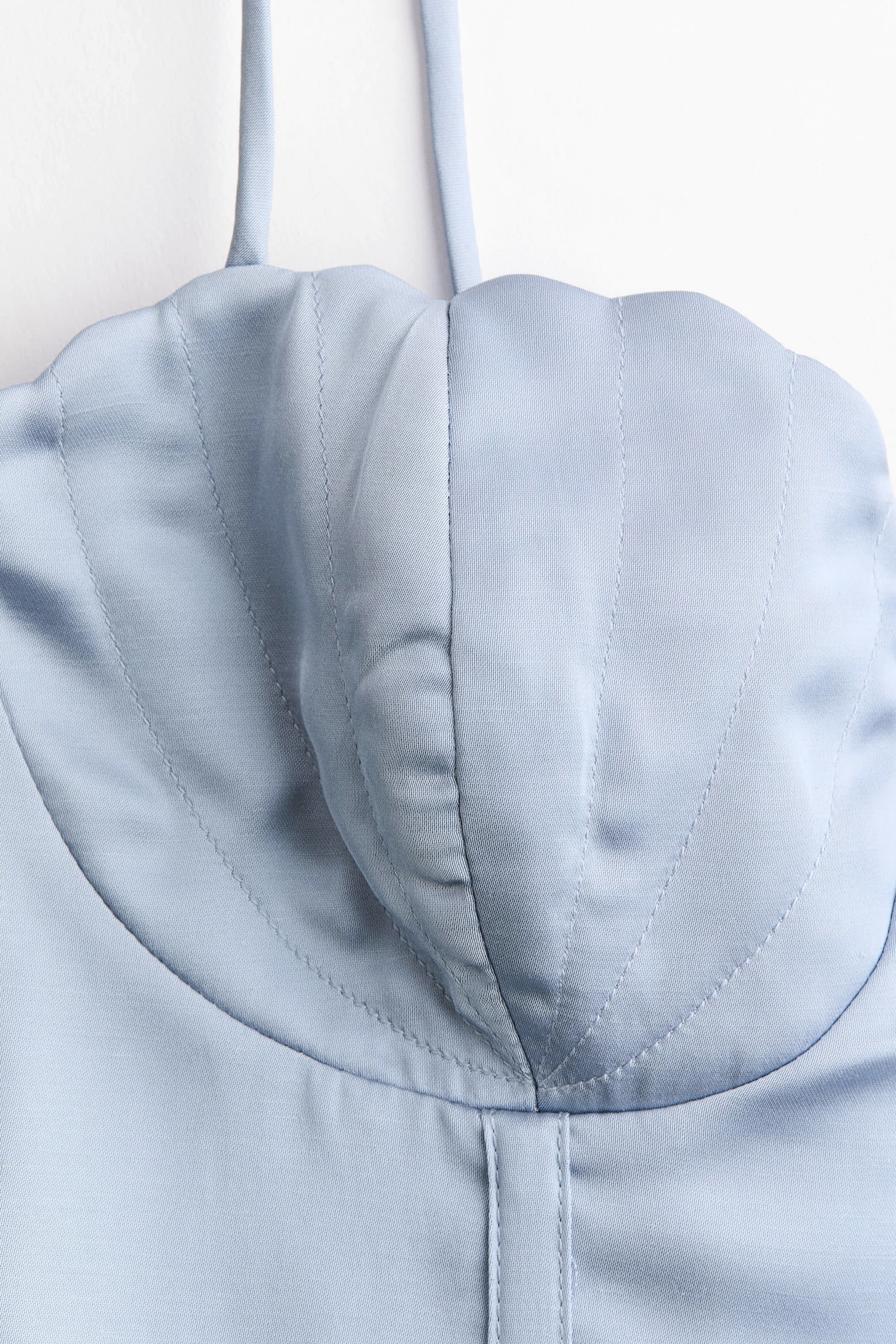 Satin bustier top - Light dusty blue - 4