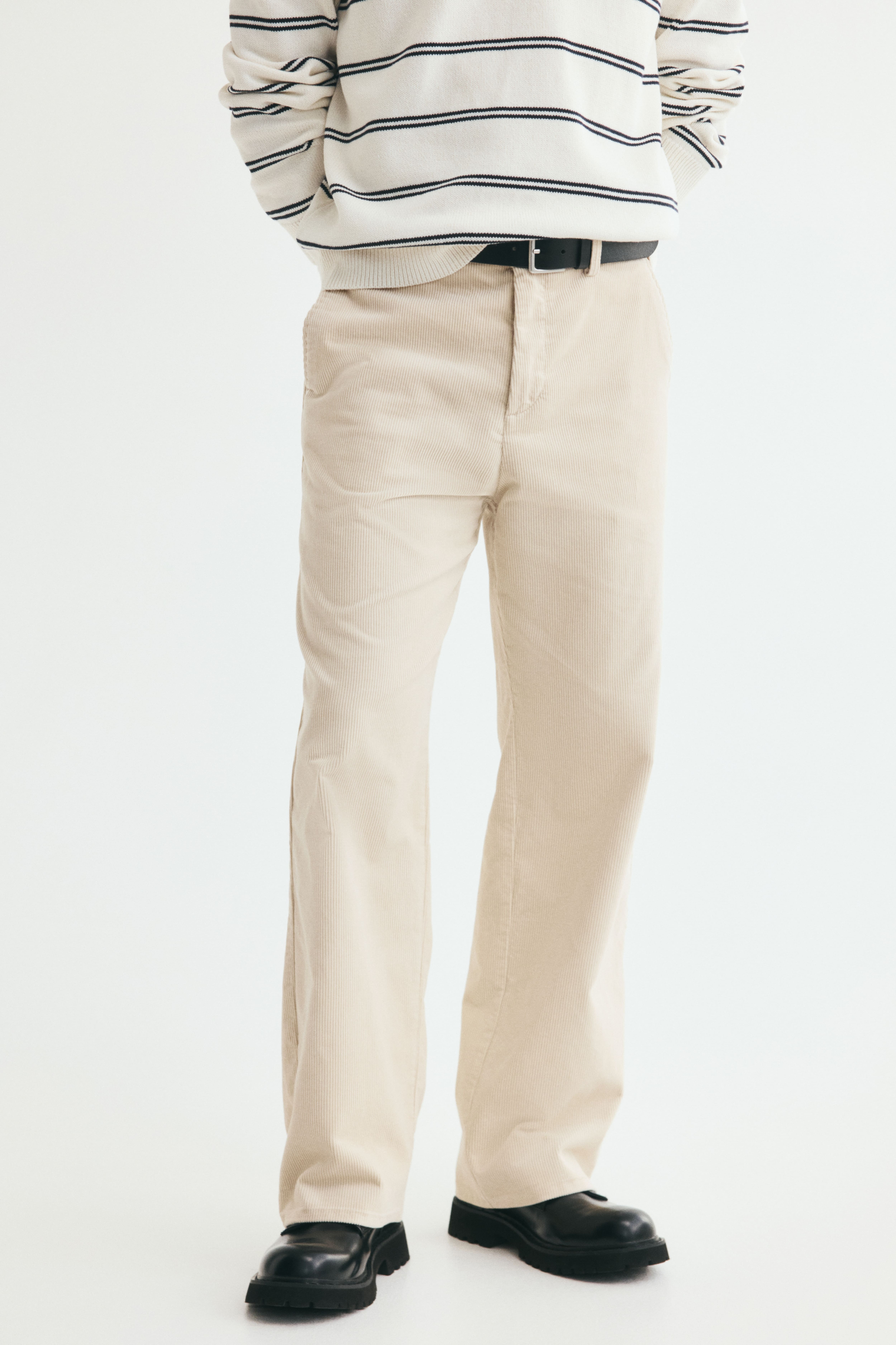 Pantalon décontracté en velours côtelé