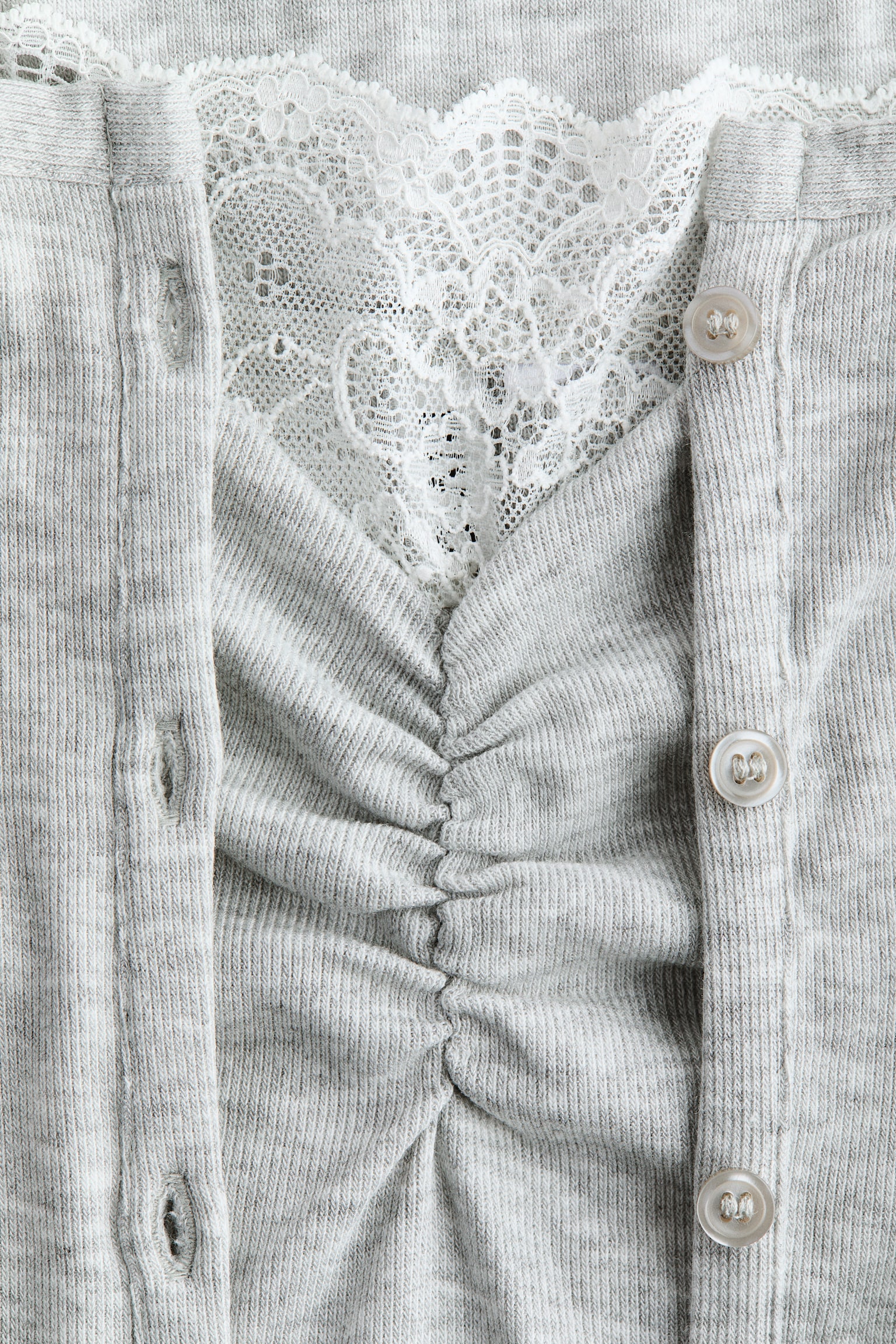 Женский комплект H&M 2-Piece Cardigan and Top Set, цвет: Светлый серый меланжевый — фото 5