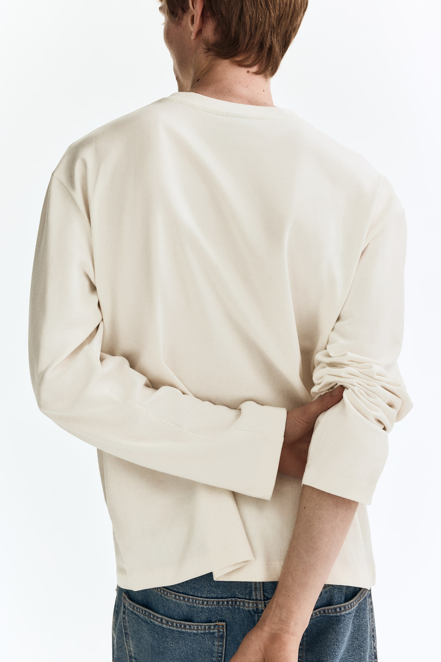 Loose Fit Long-sleeved T-shirt - White - 6