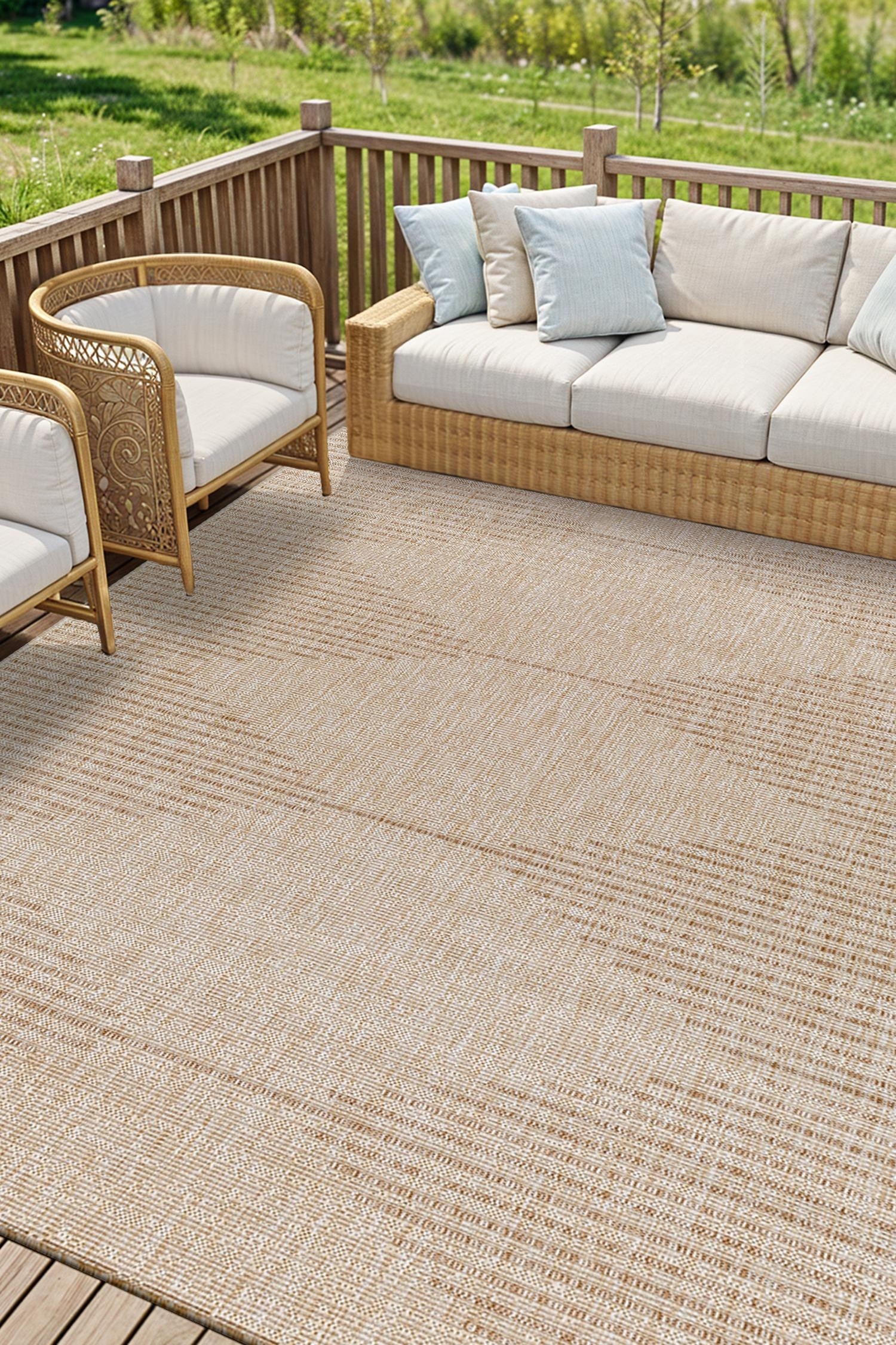 In- & Outdoor Global Area Rug - Light Brown