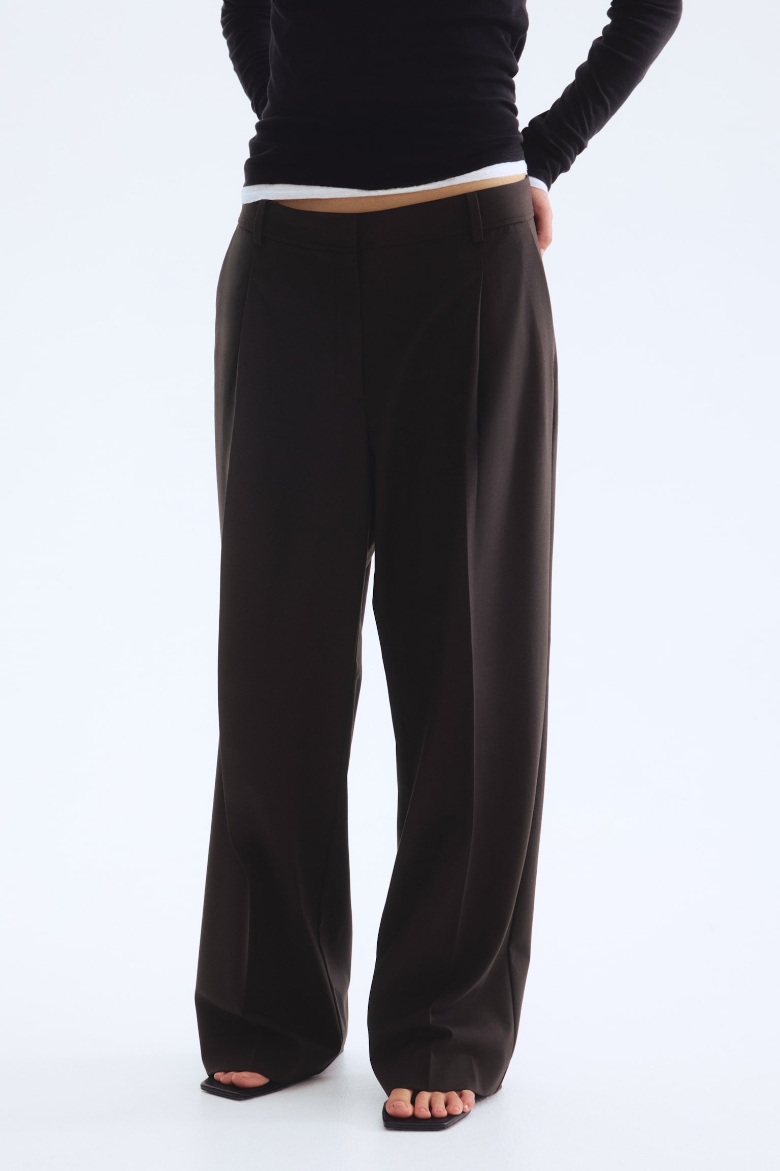 מכנסיים רחבים - חום כהה/שחור/ירוק חאקי כהה - 4