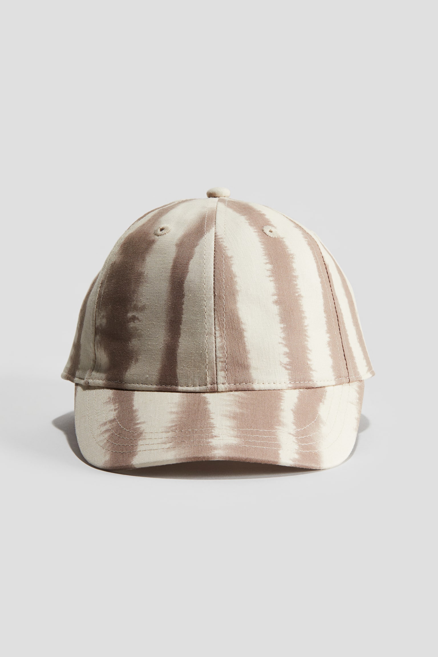 Linen Blend Cap - Dark beige/Stripe - 1