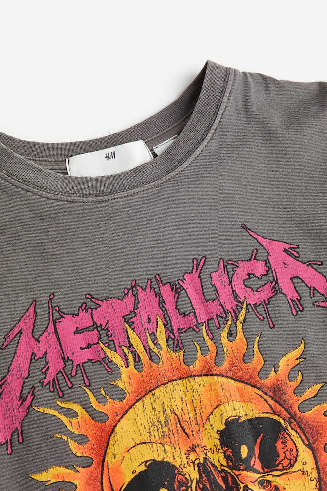 T-shirt i jersey med tryk - Grå/Metallica/Turkis/Naruto/Sort/Pikachu - 2