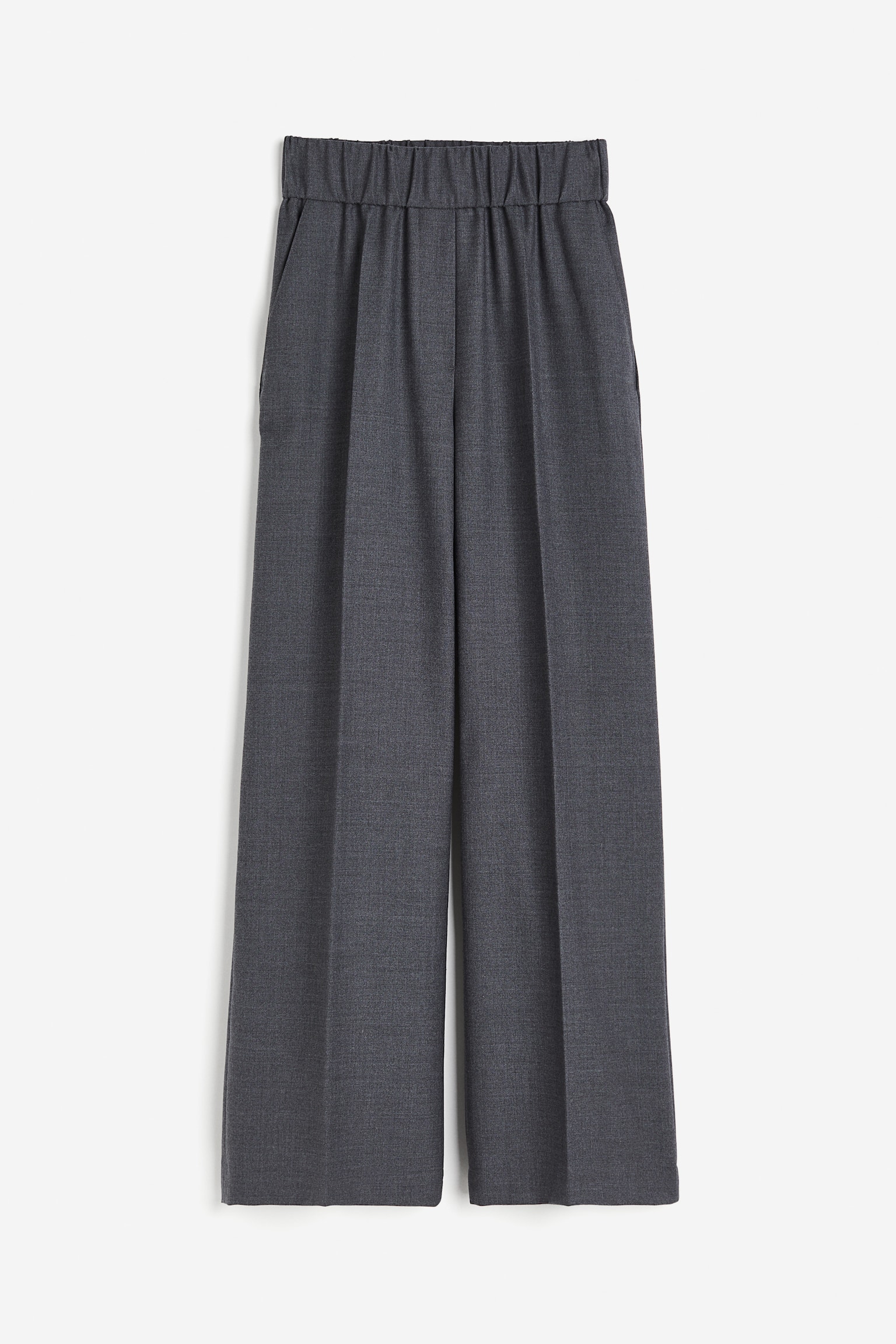 Wide wool trousers - Dark grey/Black - 1