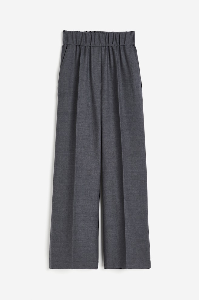 Wide wool trousers - Dark grey/Black - 2