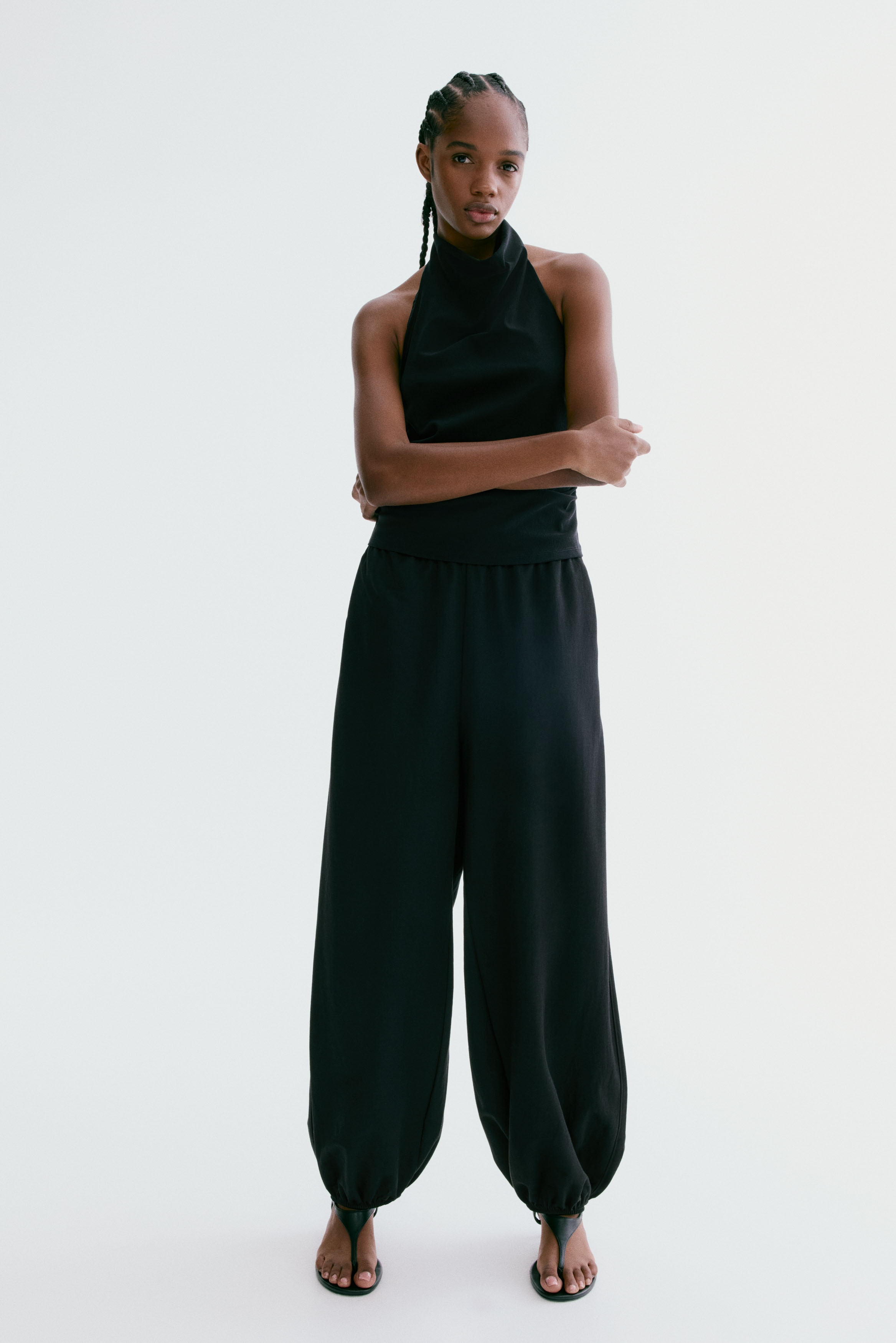 Joggers med ballongben - Svart/Beige