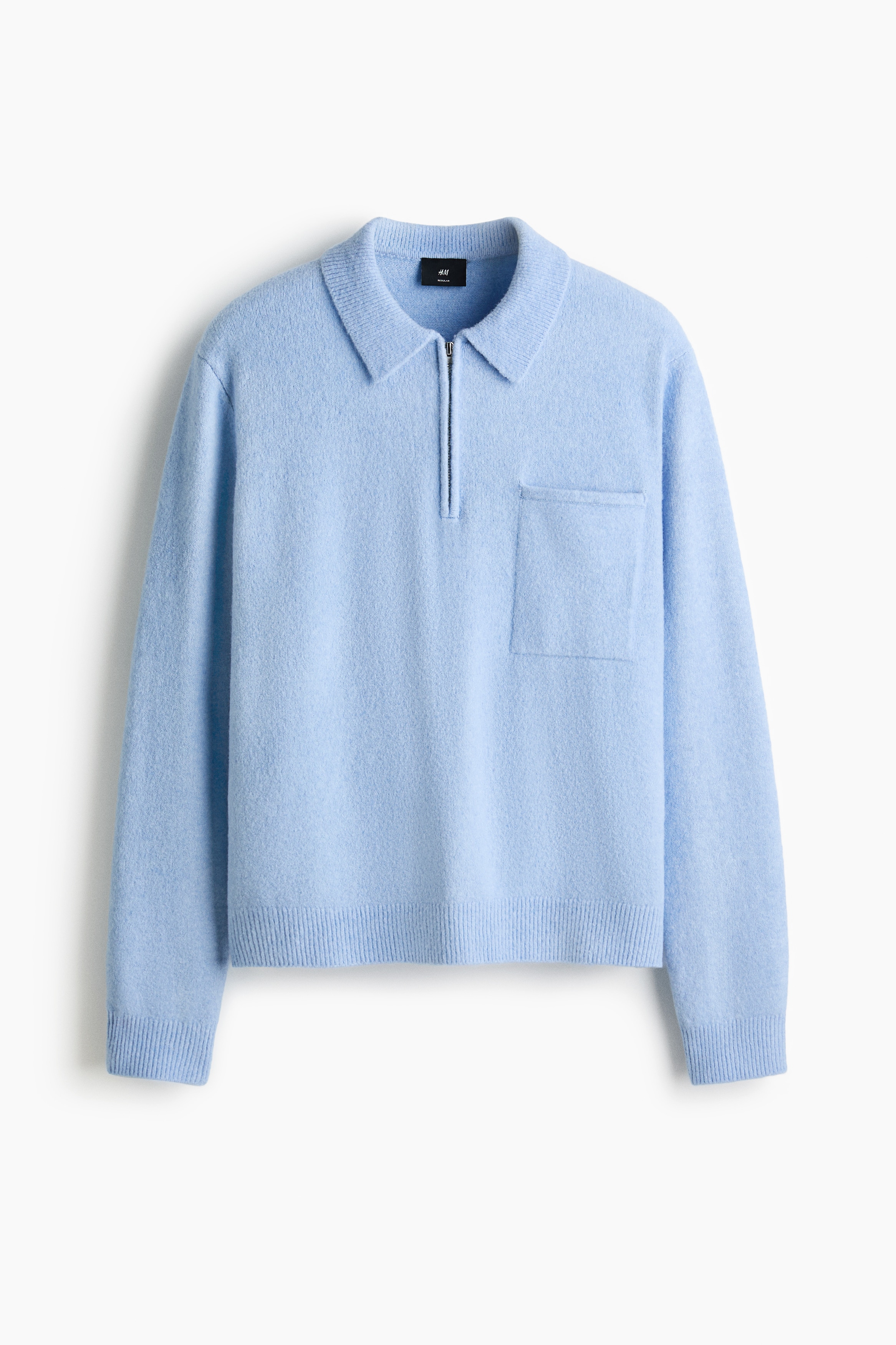 ＨM78 Regular-Fit Half-Zip Sweater - Light blue - Men | H&M US