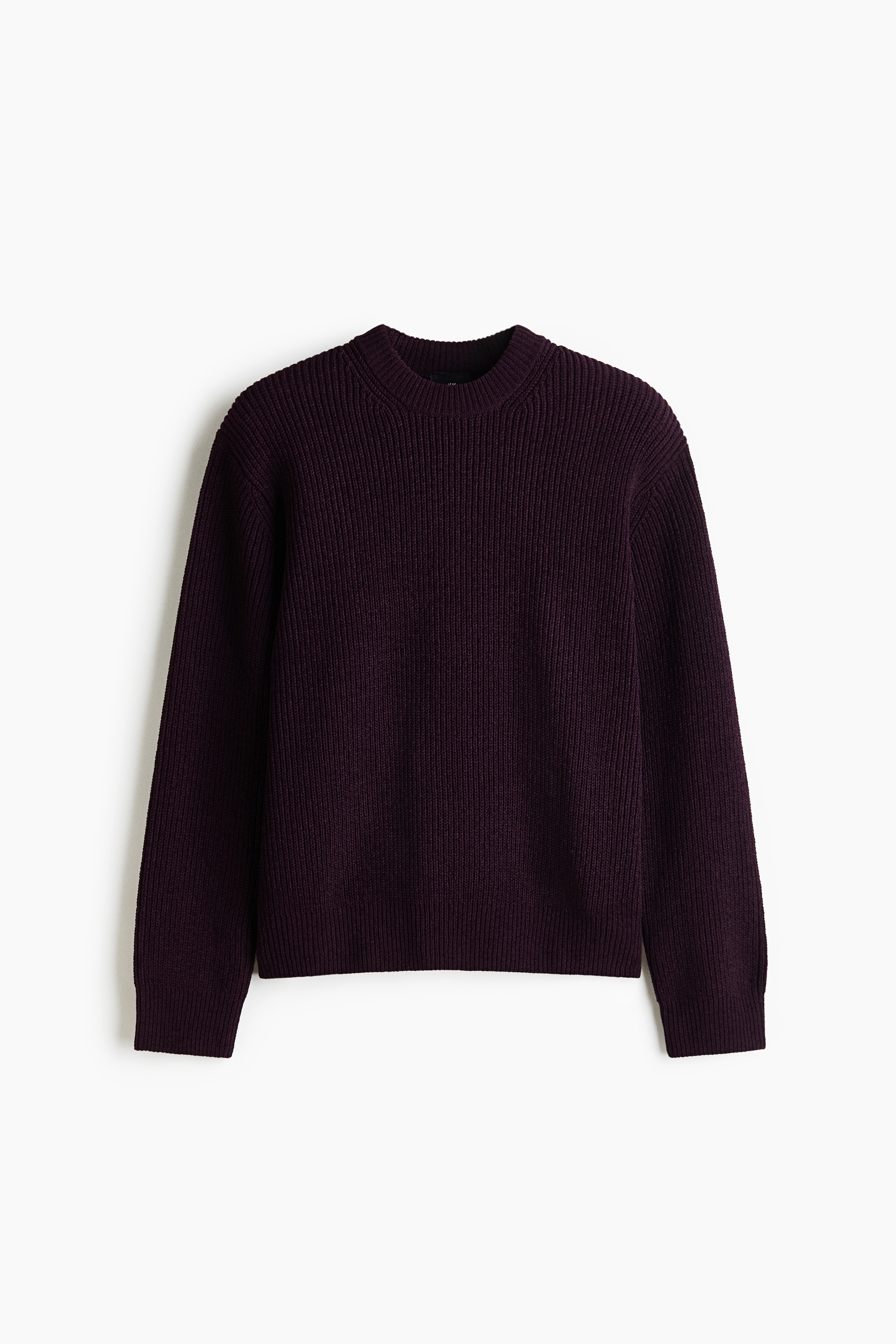 Jersey en punto de canalé Relaxed Fit - Violeta oscuro/Gris/Marrón oscuro